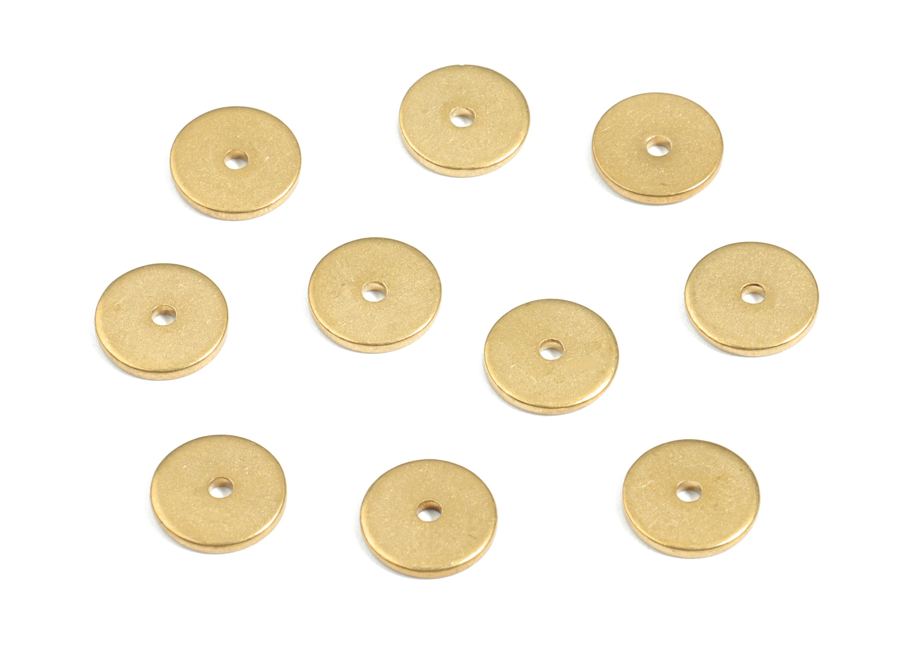 Brass Flat Disc Beads Spacers - Raw Brass Disk Heishi Rondelle Spacers Beads - Earring Findings - Jewelry Supplies - 8.07x8.07x1mm - PP3542 - DOMEDBAZAAR
