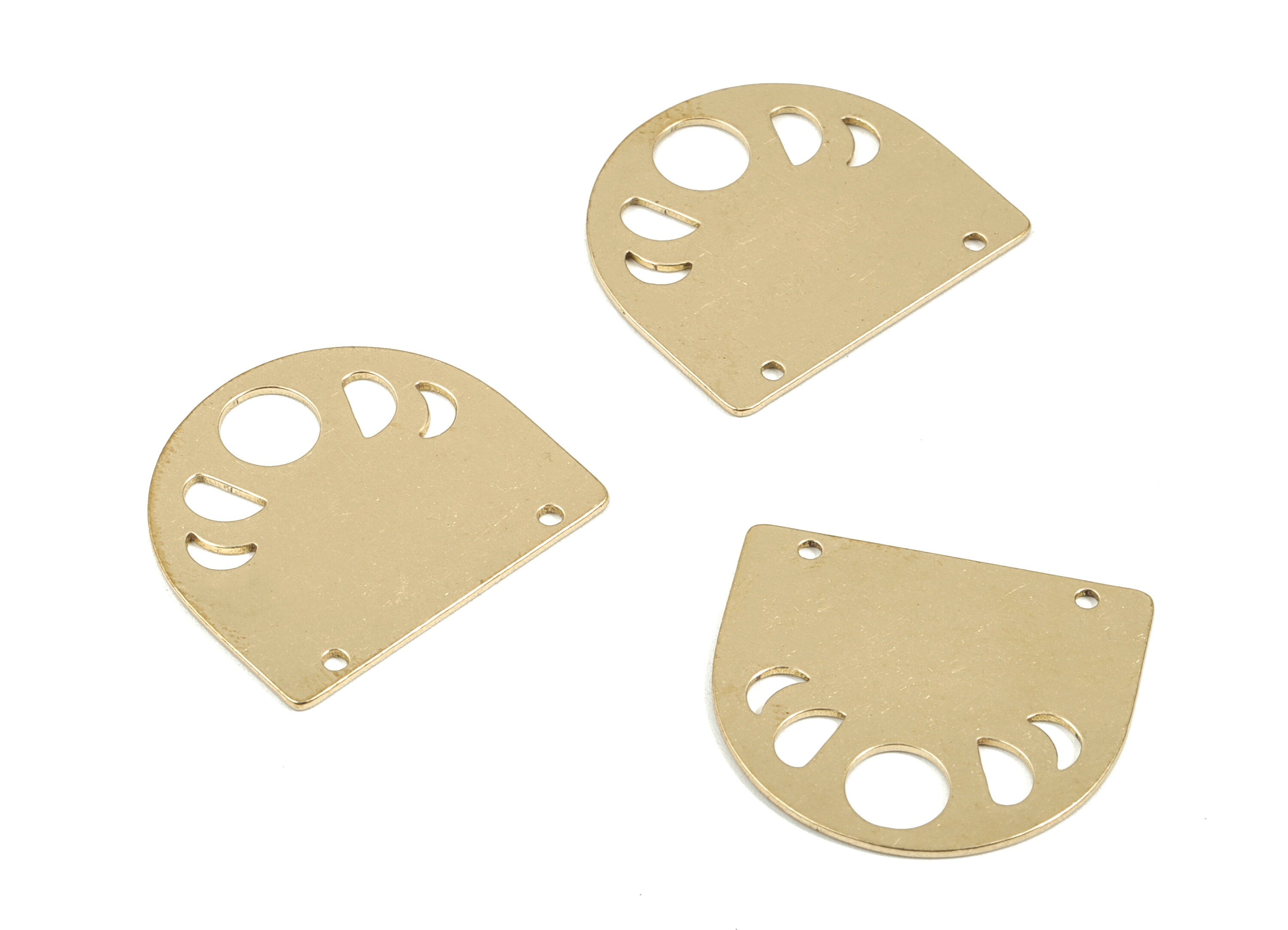 Personalized stamping blank - Brass Semi Circle Earring Connector - Raw Brass Half Moon Charms - 25.06x22.38x0.75mm - PPM1924 - DOMEDBAZAAR