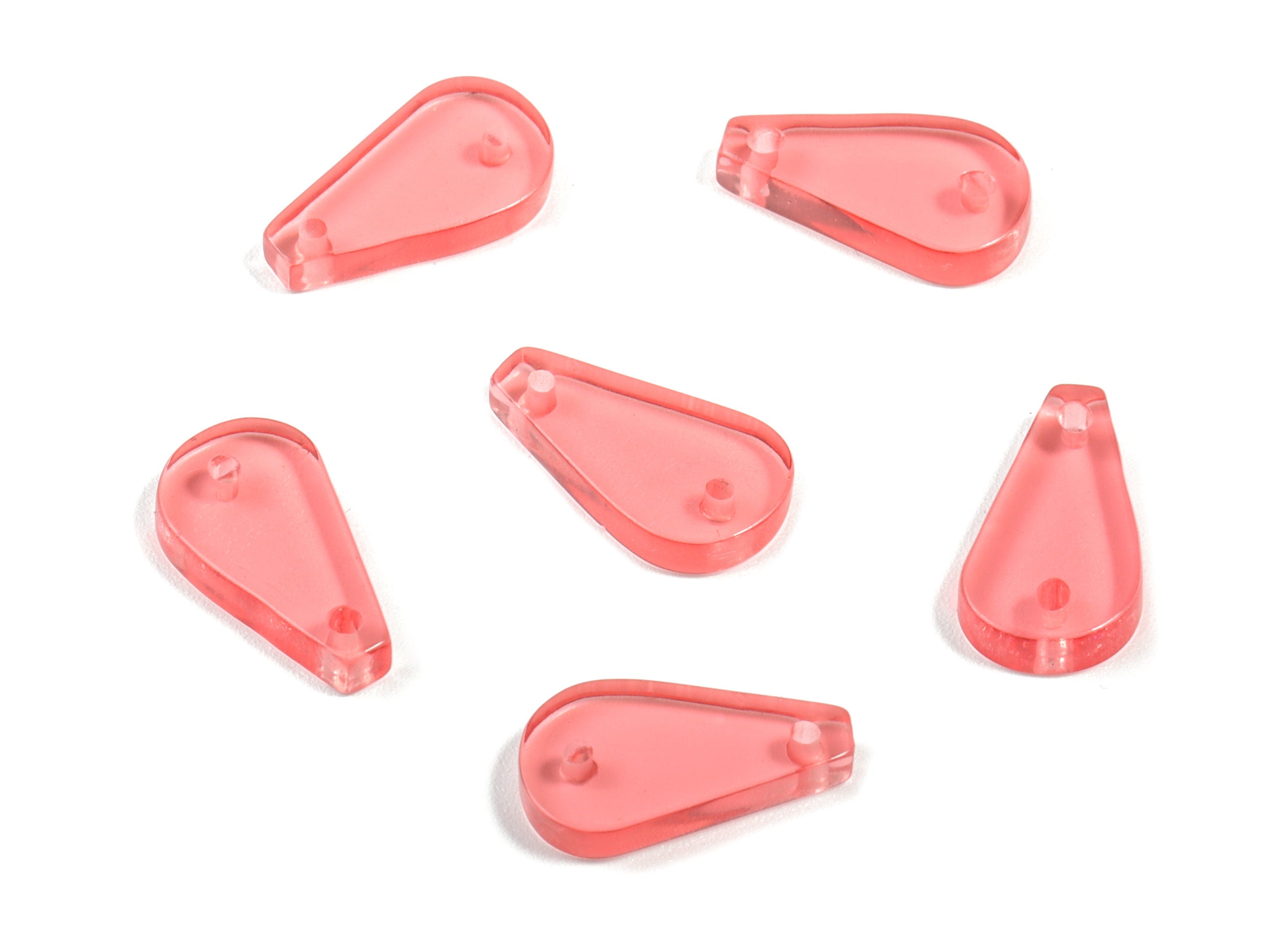 Acrylic Drop Earring Charm - Tear Drop Charms - 2 Holes - Earring Findings - Jewelry Supplies - Color Code:A465 - 14x7.62x2.74mm - AC1901C - DOMEDBAZAAR