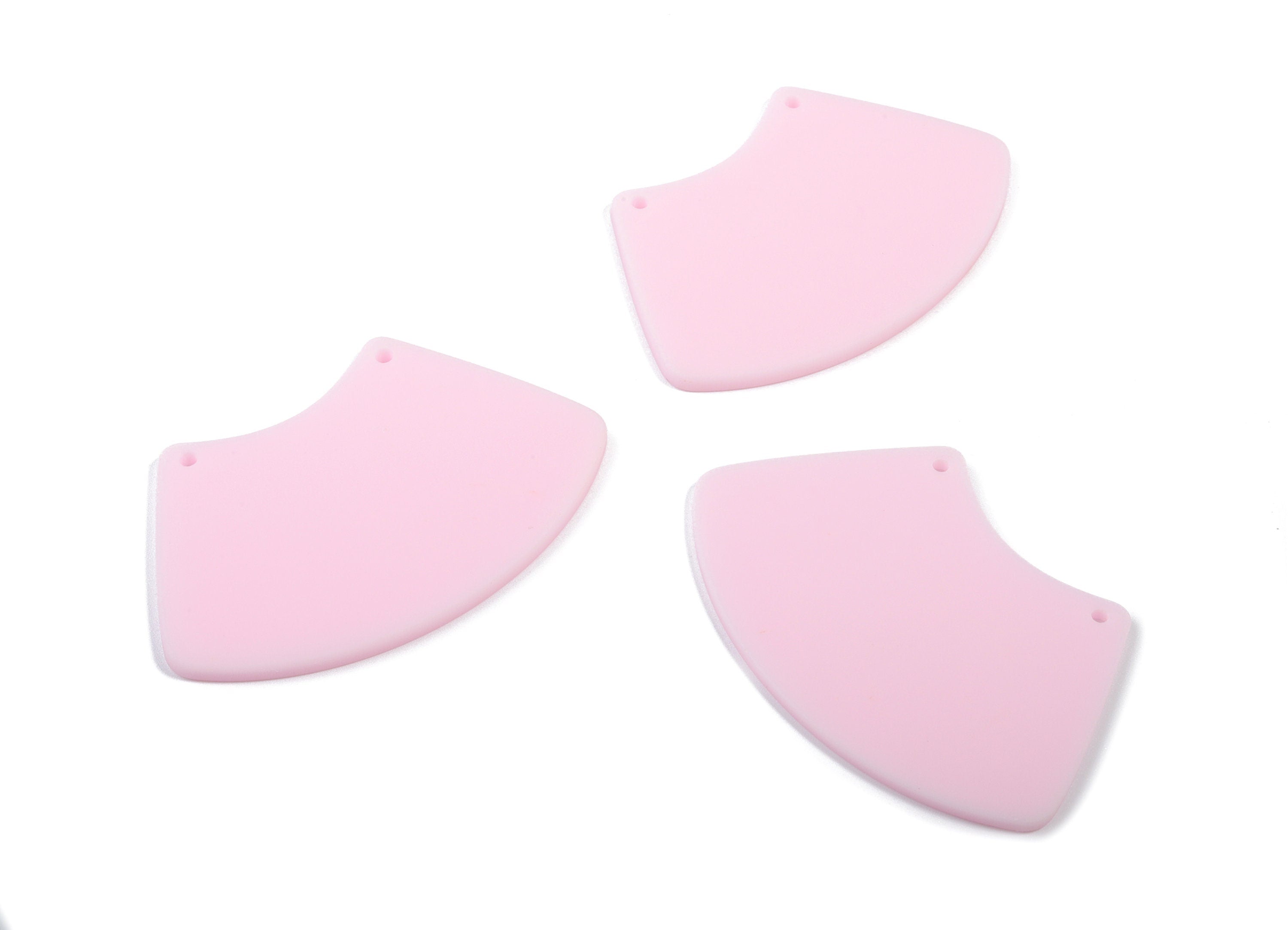 Acrylic Trapezoid Earring Connector - Matte Geometric Acrylic Charms - 2 Holes - Color Code:A473 - 51.9x34.26x2.25mm - AC1883A - DOMEDBAZAAR