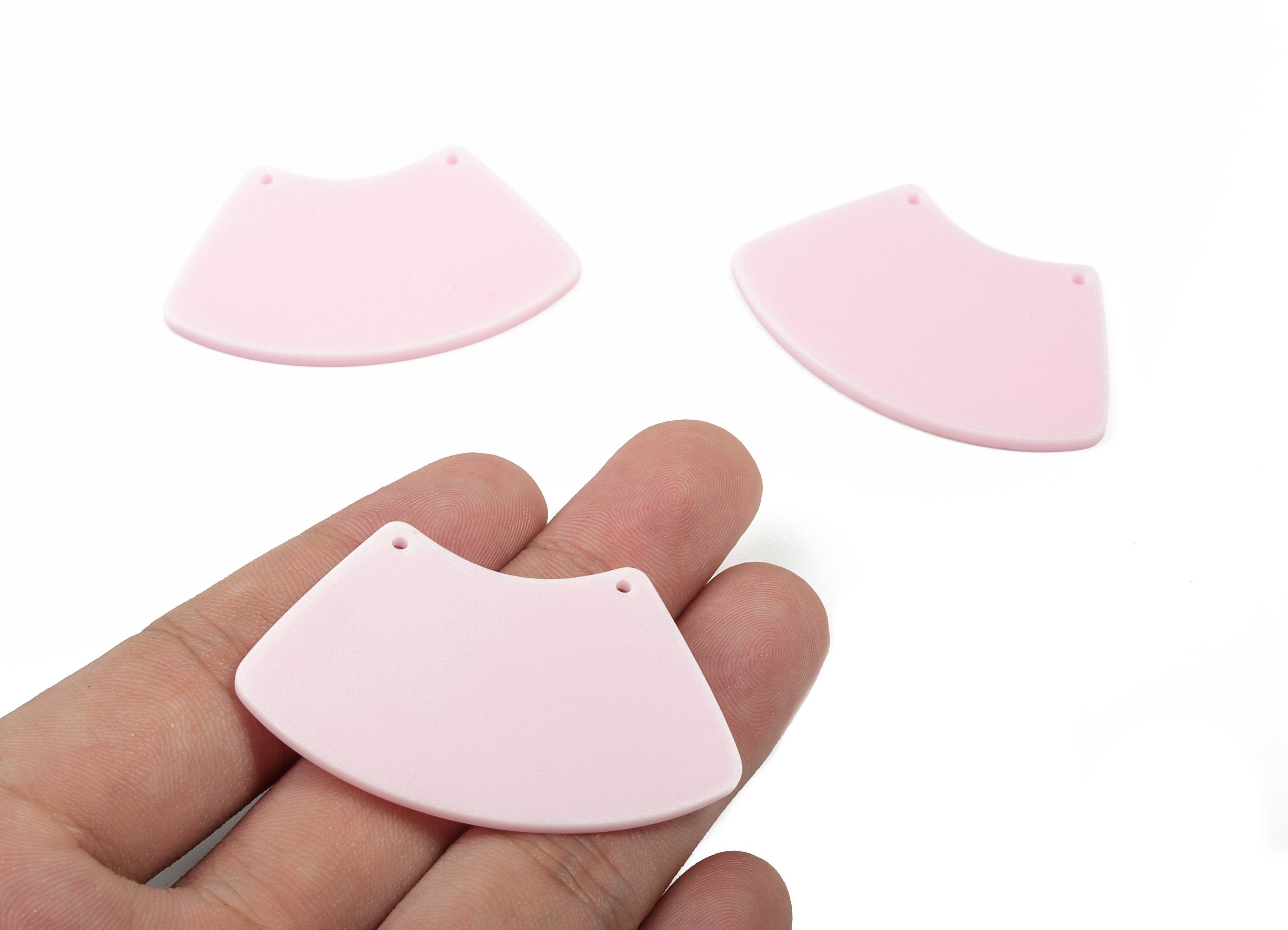 Acrylic Trapezoid Earring Connector - Matte Geometric Acrylic Charms - 2 Holes - Color Code:A473 - 51.9x34.26x2.25mm - AC1883A - DOMEDBAZAAR