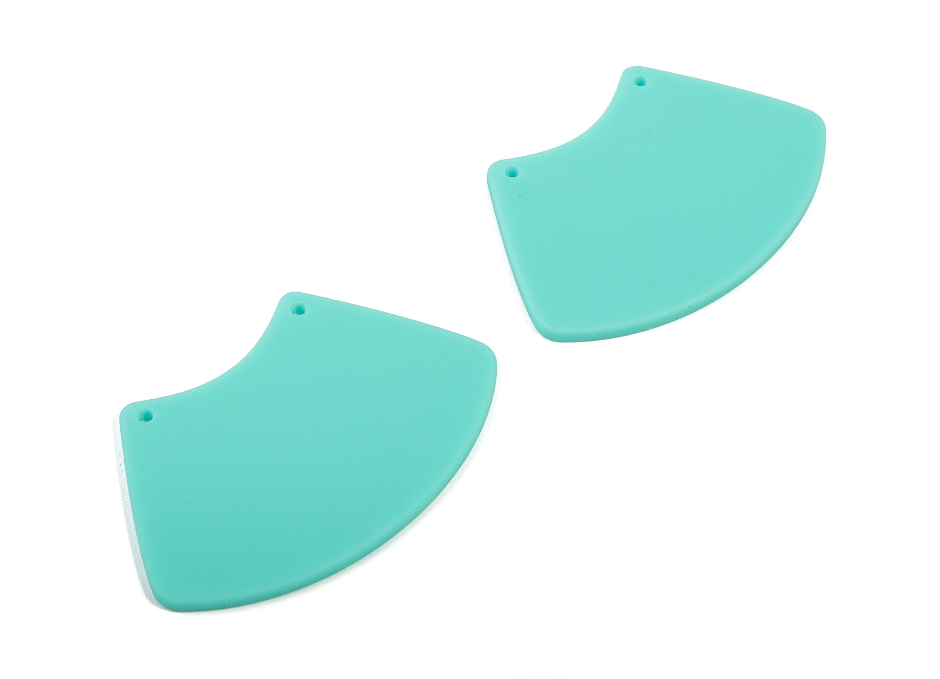 Acrylic Trapezoid Earring Connector - Matte Geometric Acrylic Charms - 2 Holes - Color Code:A467 - 51.9x34.26x2.25mm - AC1883C - DOMEDBAZAAR