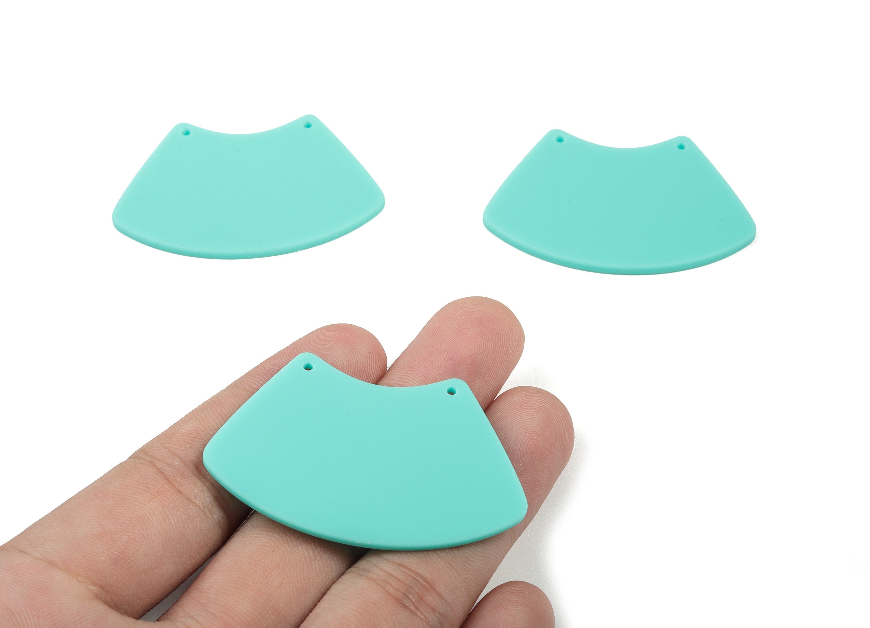 Acrylic Trapezoid Earring Connector - Matte Geometric Acrylic Charms - 2 Holes - Color Code:A467 - 51.9x34.26x2.25mm - AC1883C - DOMEDBAZAAR