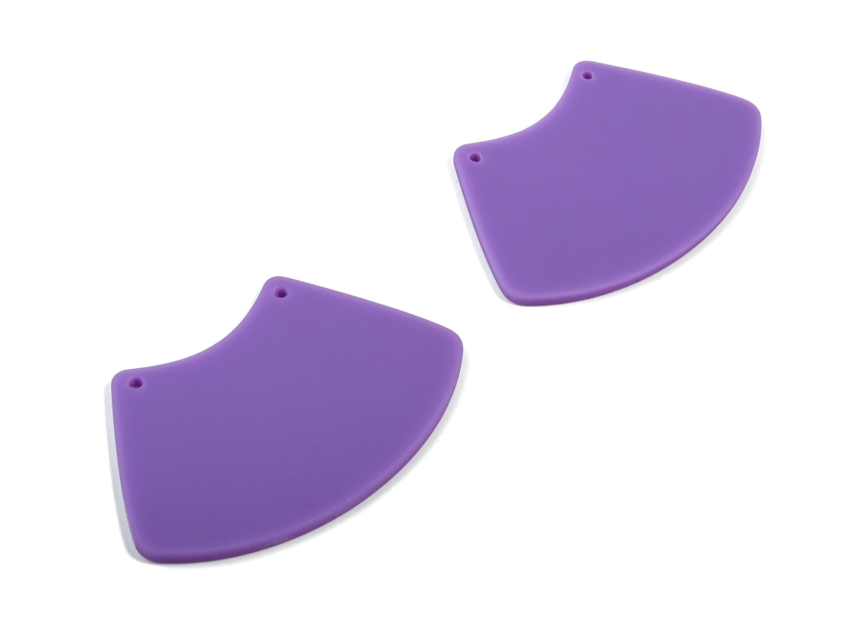 Acrylic Trapezoid Earring Connector - Matte Geometric Acrylic Charms - 2 Holes - Color Code:A475 - 51.9x34.26x2.25mm - AC1883F - DOMEDBAZAAR