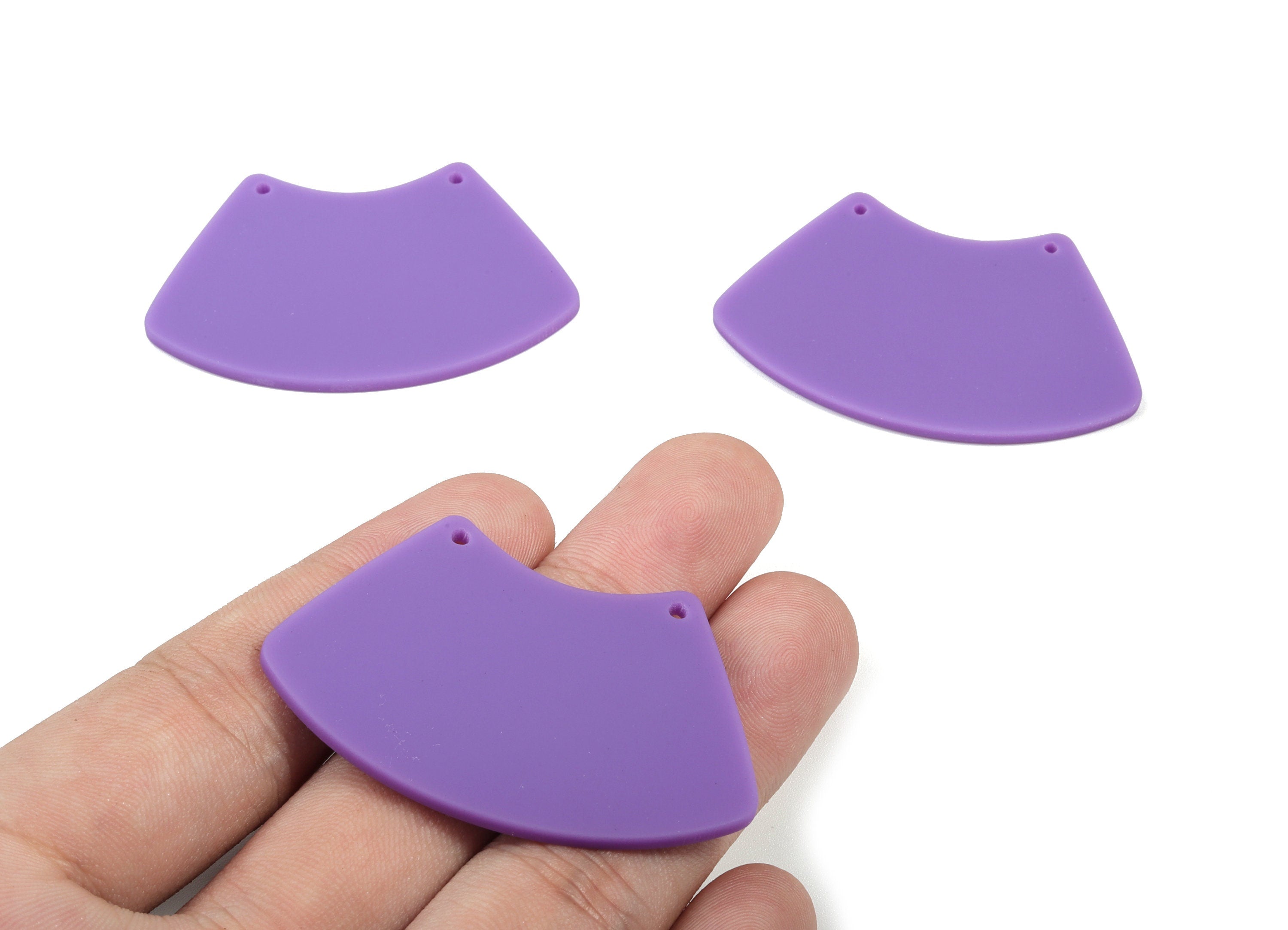 Acrylic Trapezoid Earring Connector - Matte Geometric Acrylic Charms - 2 Holes - Color Code:A475 - 51.9x34.26x2.25mm - AC1883F - DOMEDBAZAAR