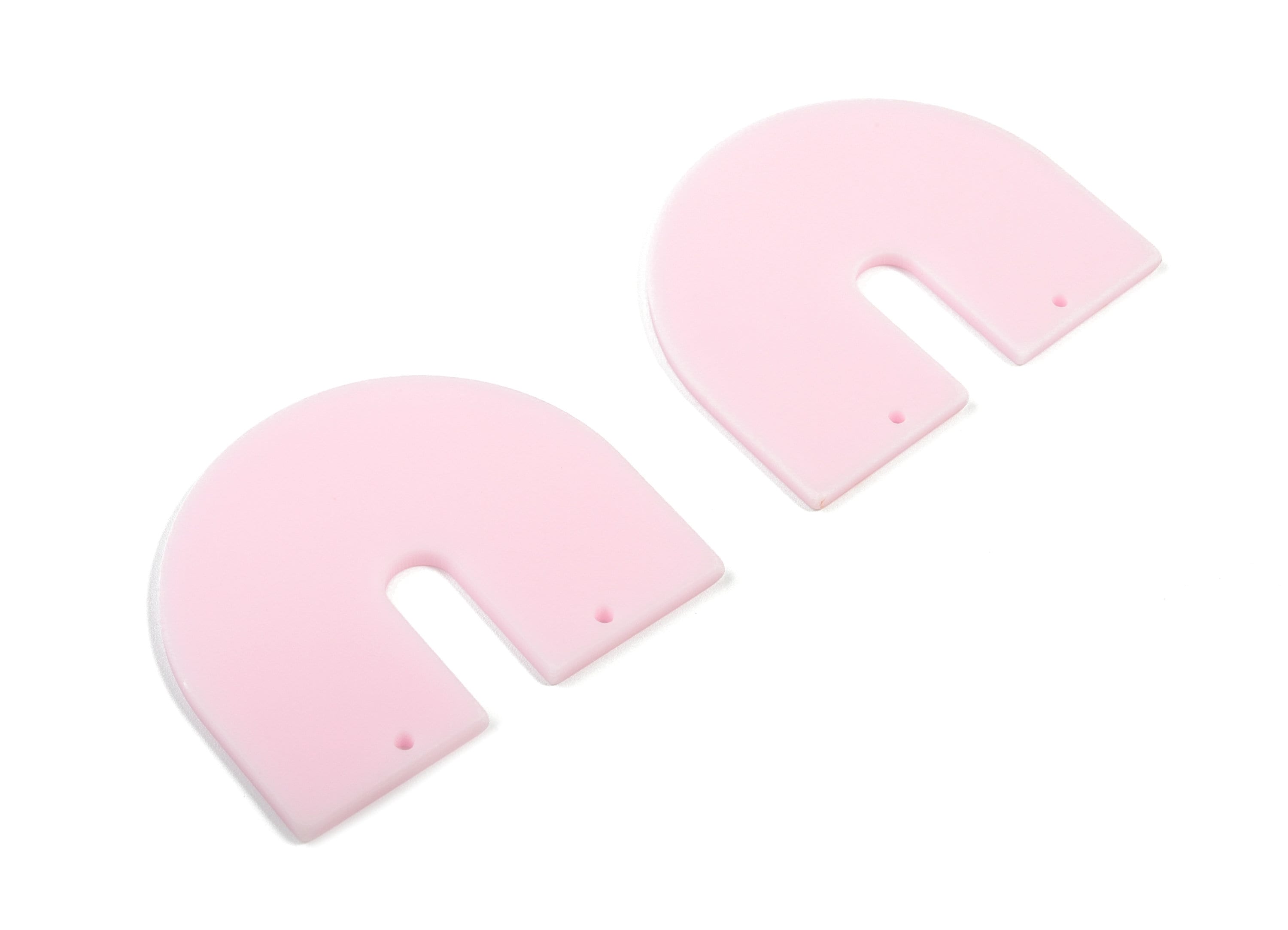 Acrylic Geometric Earring Connector - Matte U Acrylic Charms - Jewelry Supplies - 2 Holes - Color Code:A473 - 43.5x36.06x2.1mm - AC1884A - DOMEDBAZAAR