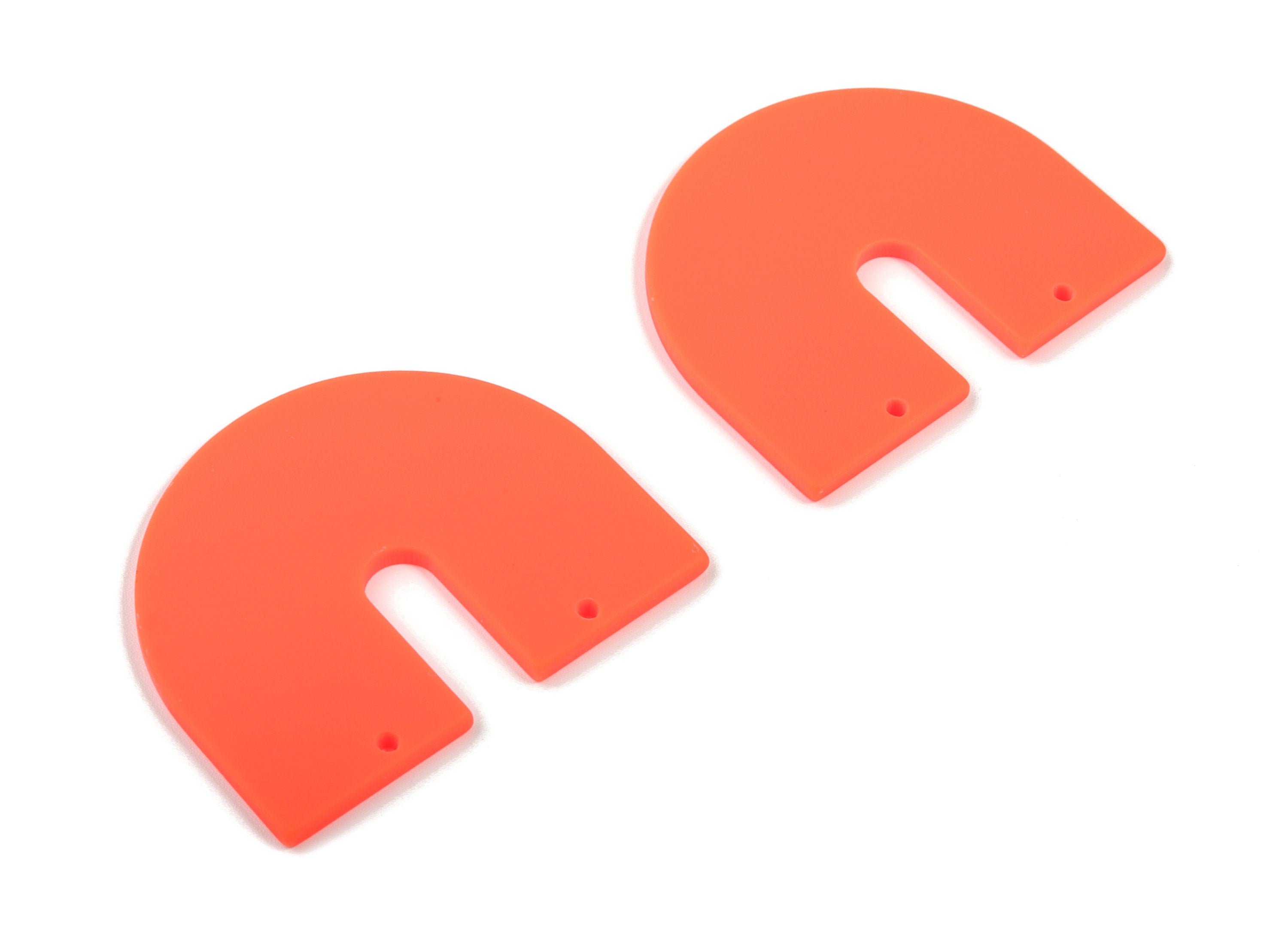 Acrylic Geometric Earring Connector - Matte U Acrylic Charms - Jewelry Supplies - 2 Holes - Color Code:A466 - 43.5x36.06x2.1mm - AC1884B - DOMEDBAZAAR