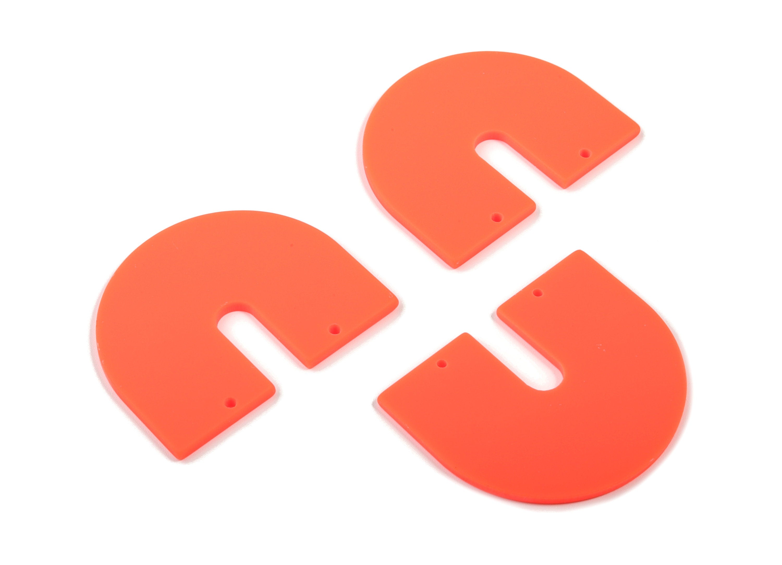 Acrylic Geometric Earring Connector - Matte U Acrylic Charms - Jewelry Supplies - 2 Holes - Color Code:A466 - 43.5x36.06x2.1mm - AC1884B - DOMEDBAZAAR