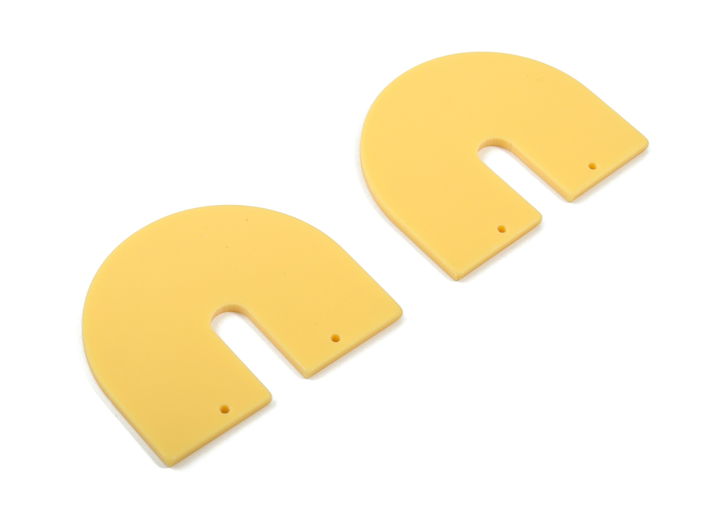 Acrylic Geometric Earring Connector - Matte U Acrylic Charms - Jewelry Supplies - 2 Holes - Color Code:A474 - 43.5x36.06x2.1mm - AC1884E - DOMEDBAZAAR