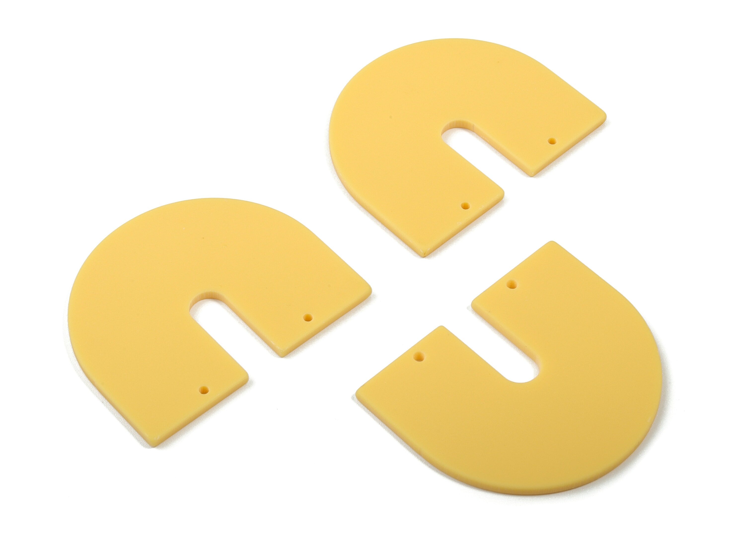 Acrylic Geometric Earring Connector - Matte U Acrylic Charms - Jewelry Supplies - 2 Holes - Color Code:A474 - 43.5x36.06x2.1mm - AC1884E - DOMEDBAZAAR