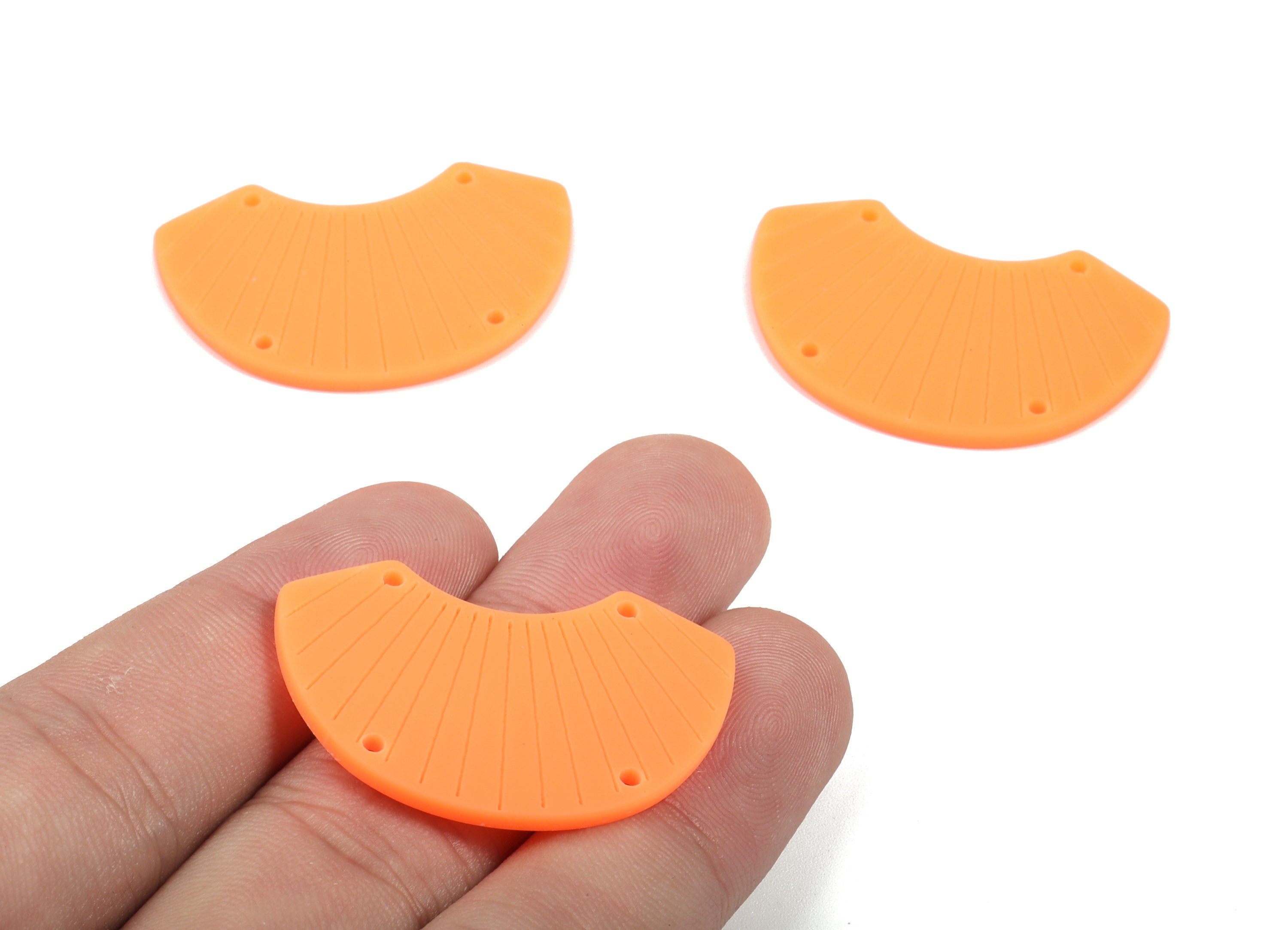 Acrylic Shell Earring Connector - Matte Sheall Earring Charms - Jewelry Supplies - 4 Holes - Color Code:A466 - 36.53x23.27x2.16mm - AC1892A - DOMEDBAZAAR