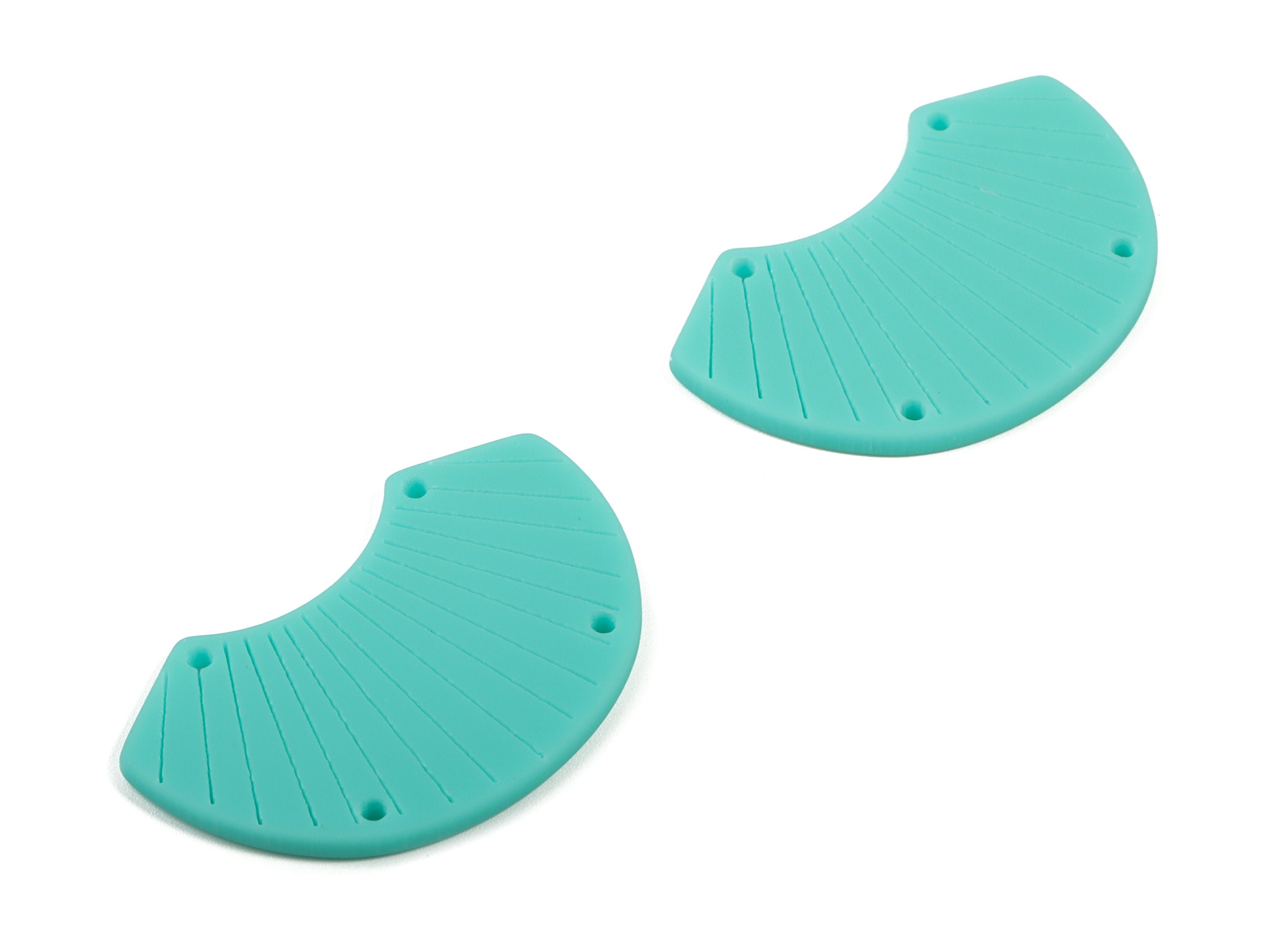 Acrylic Shell Earring Connector - Matte Sheall Earring Charms - Jewelry Supplies - 4 Holes - Color Code:A467 - 36.53x23.27x2.16mm - AC1892B - DOMEDBAZAAR