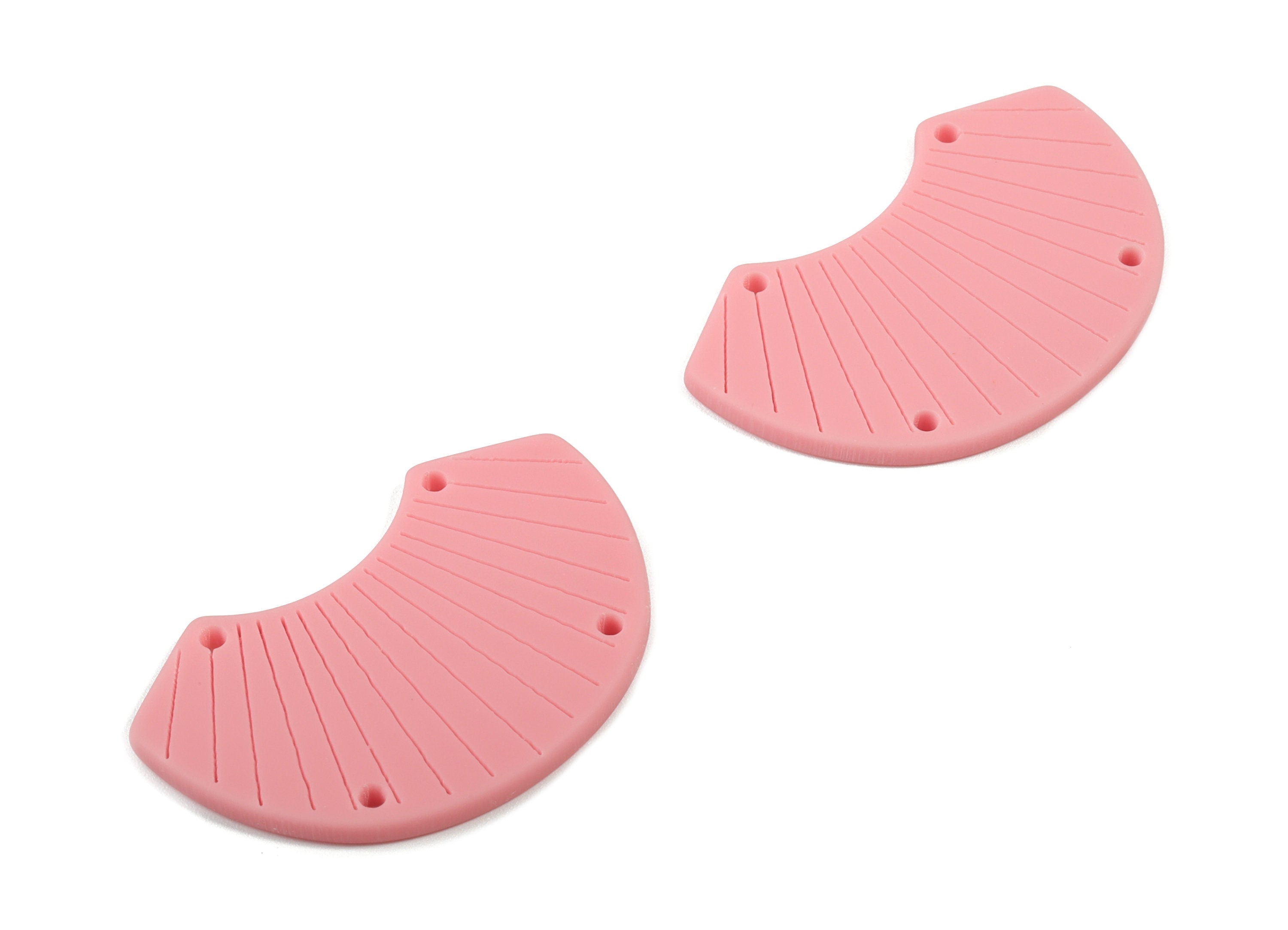 Acrylic Shell Earring Connector - Matte Sheall Earring Charms - Jewelry Supplies - 4 Holes - Color Code:A471 - 36.53x23.27x2.16mm - AC1892E - DOMEDBAZAAR