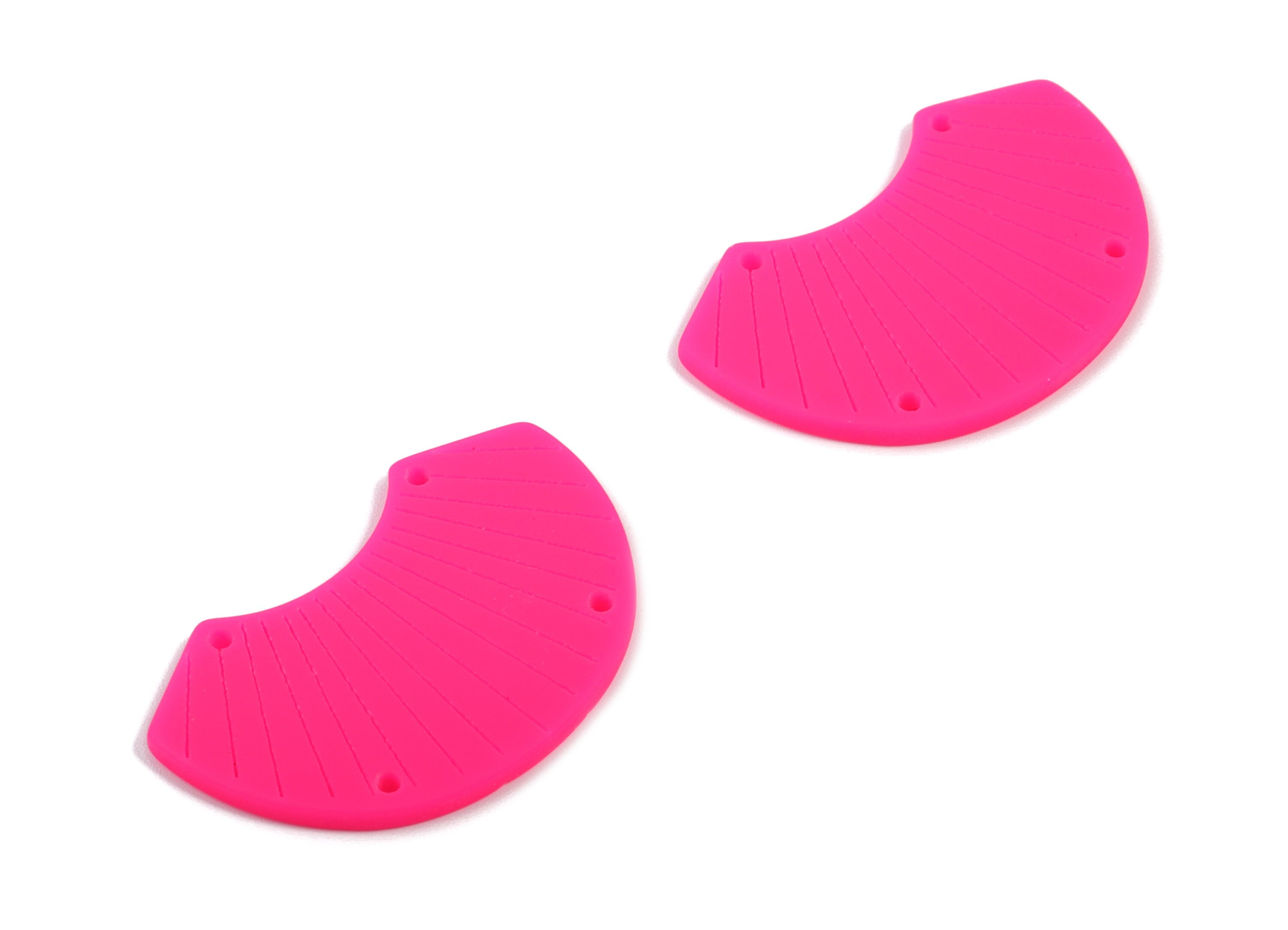 Acrylic Shell Earring Connector - Matte Sheall Earring Charms - Jewelry Supplies - 4 Holes - Color Code:A472 - 36.53x23.27x2.16mm - AC1892F - DOMEDBAZAAR