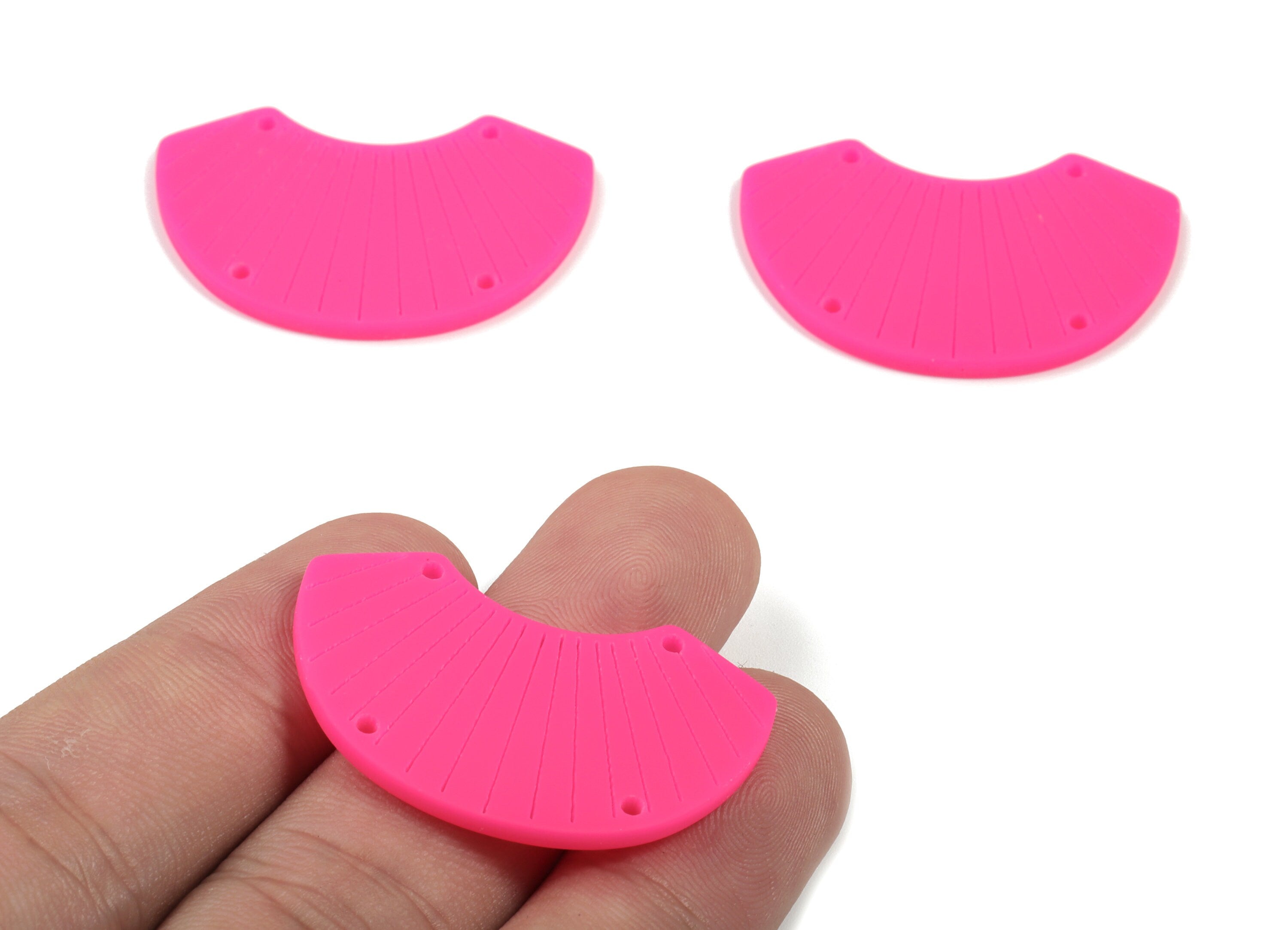 Acrylic Shell Earring Connector - Matte Sheall Earring Charms - Jewelry Supplies - 4 Holes - Color Code:A472 - 36.53x23.27x2.16mm - AC1892F - DOMEDBAZAAR