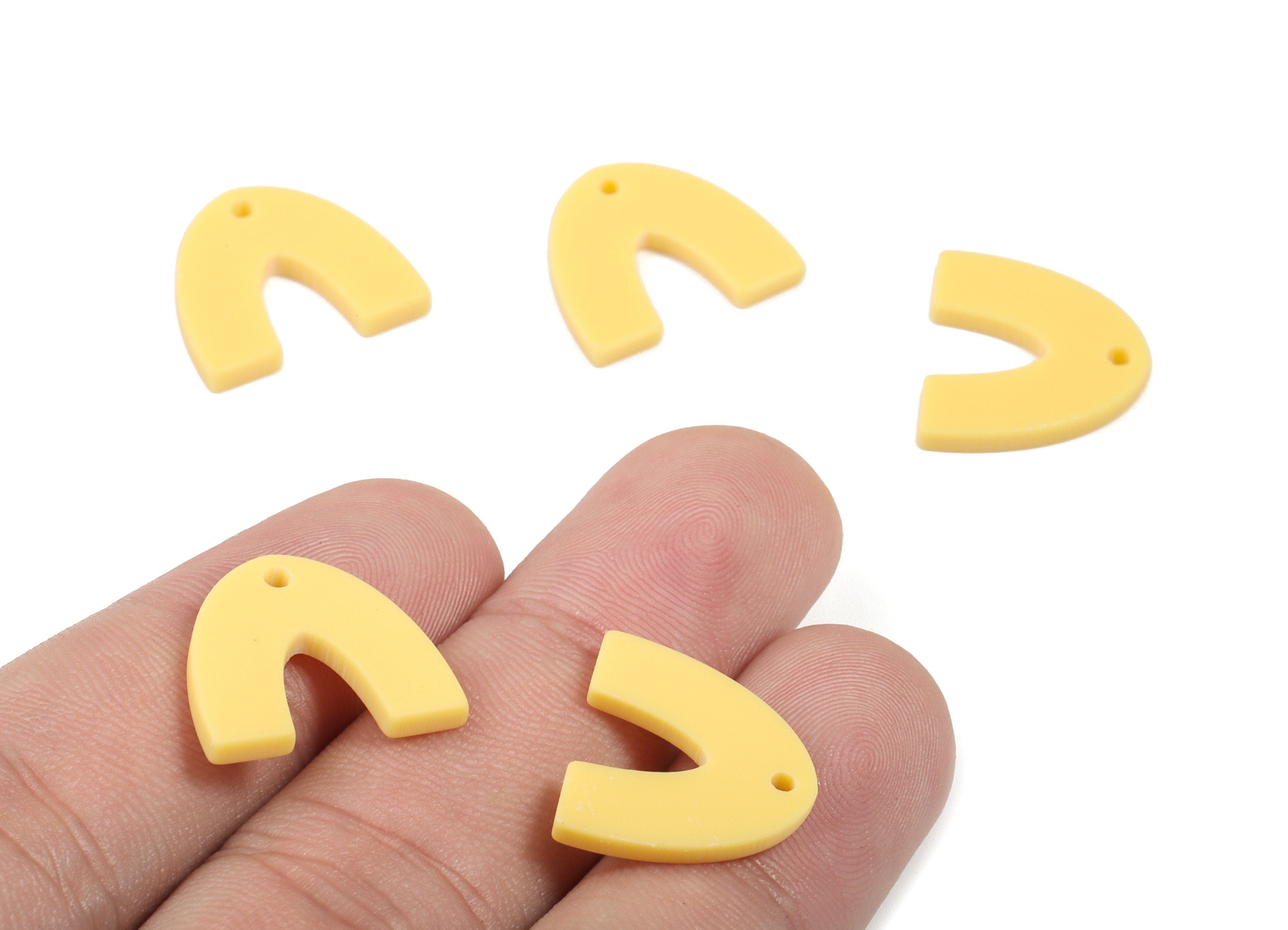 Acrylic Mini U Earring Charms - Matte Mini Geometric Earring - Jewelry Supplies - Color Code:A474 - 17.33x15.66x2.2mm - AC1890E - DOMEDBAZAAR