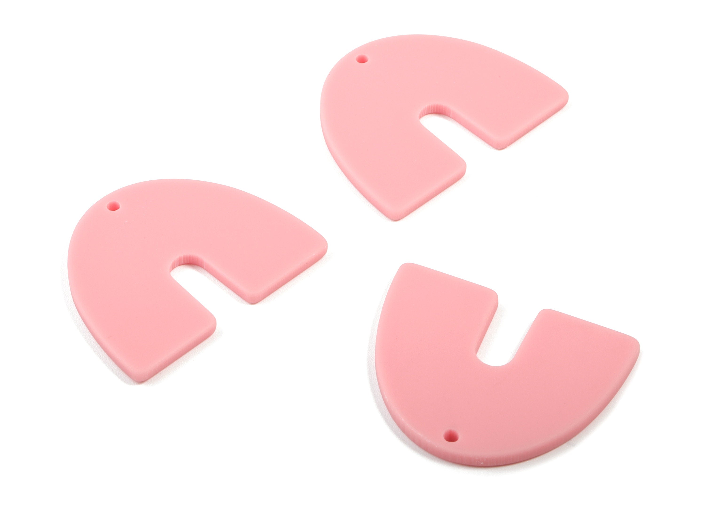 Acrylic U Earring Charms - Matte Mini Geometric Earring - Jewelry Supplies - Color Code:A471 - 30.96x24.62x2.19mm - AC1894F - DOMEDBAZAAR