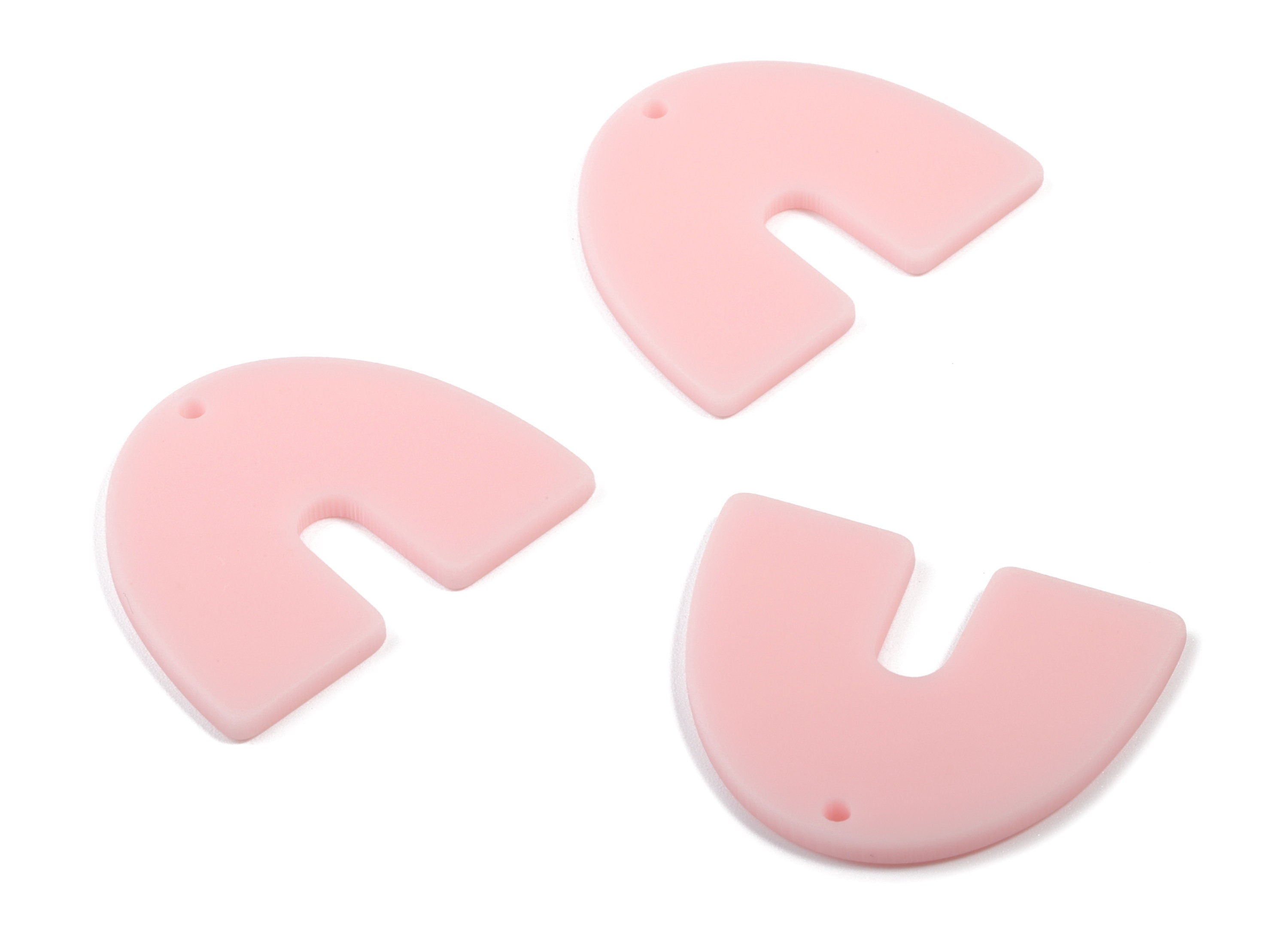 Acrylic U Earring Charms - Matte Mini Geometric Earring - Jewelry Supplies - 3 Holes - Color Code:A473 - 30.96x24.62x2.19mm - AC1894J - DOMEDBAZAAR