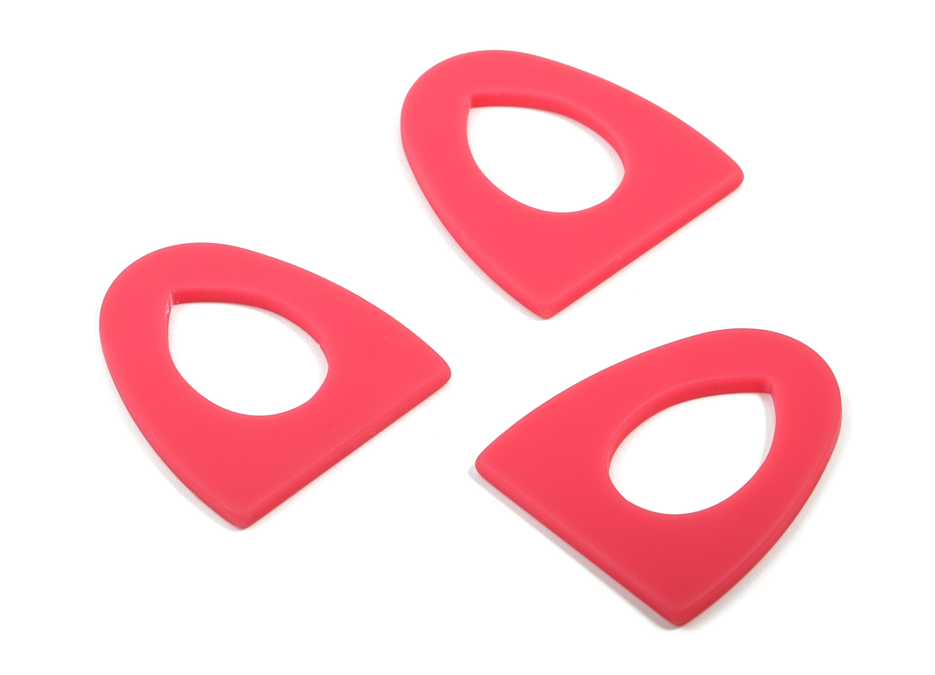 Acrylic Half Ellipse Earring Charm - Matte Drop Charms - Earring Findings - Jewelry Supplies - Color Code:A477 - 31.69x27.06x2.2mm - AC1876A - DOMEDBAZAAR