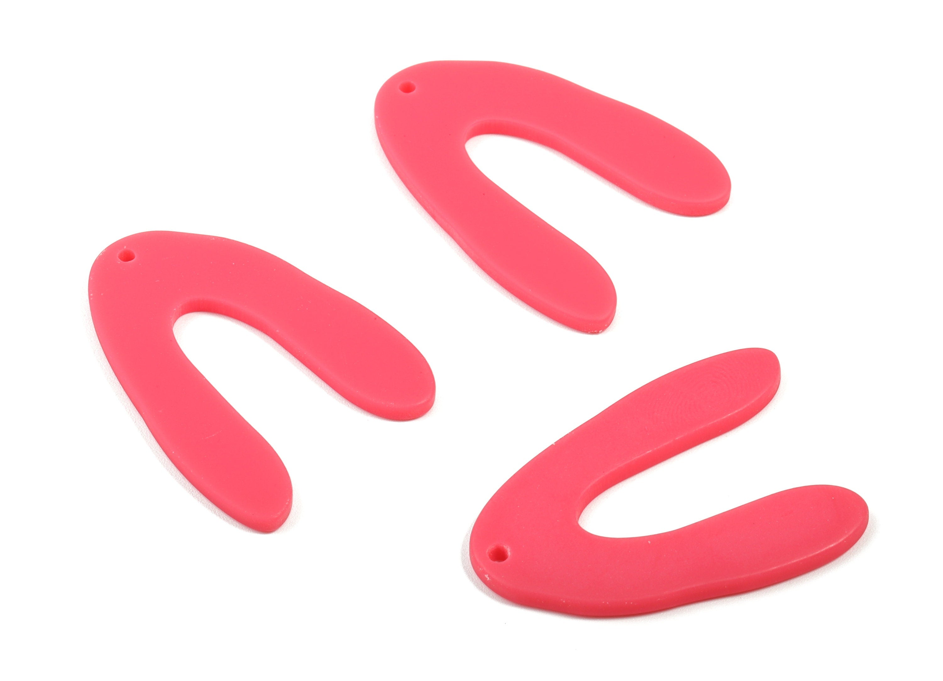 Acrylic U Earring Charm - Matte U Charms - Earring Findings - Jewelry Supplies - Color Code:A477 - 35.26x25.55x2.28mm - AC1881A - DOMEDBAZAAR