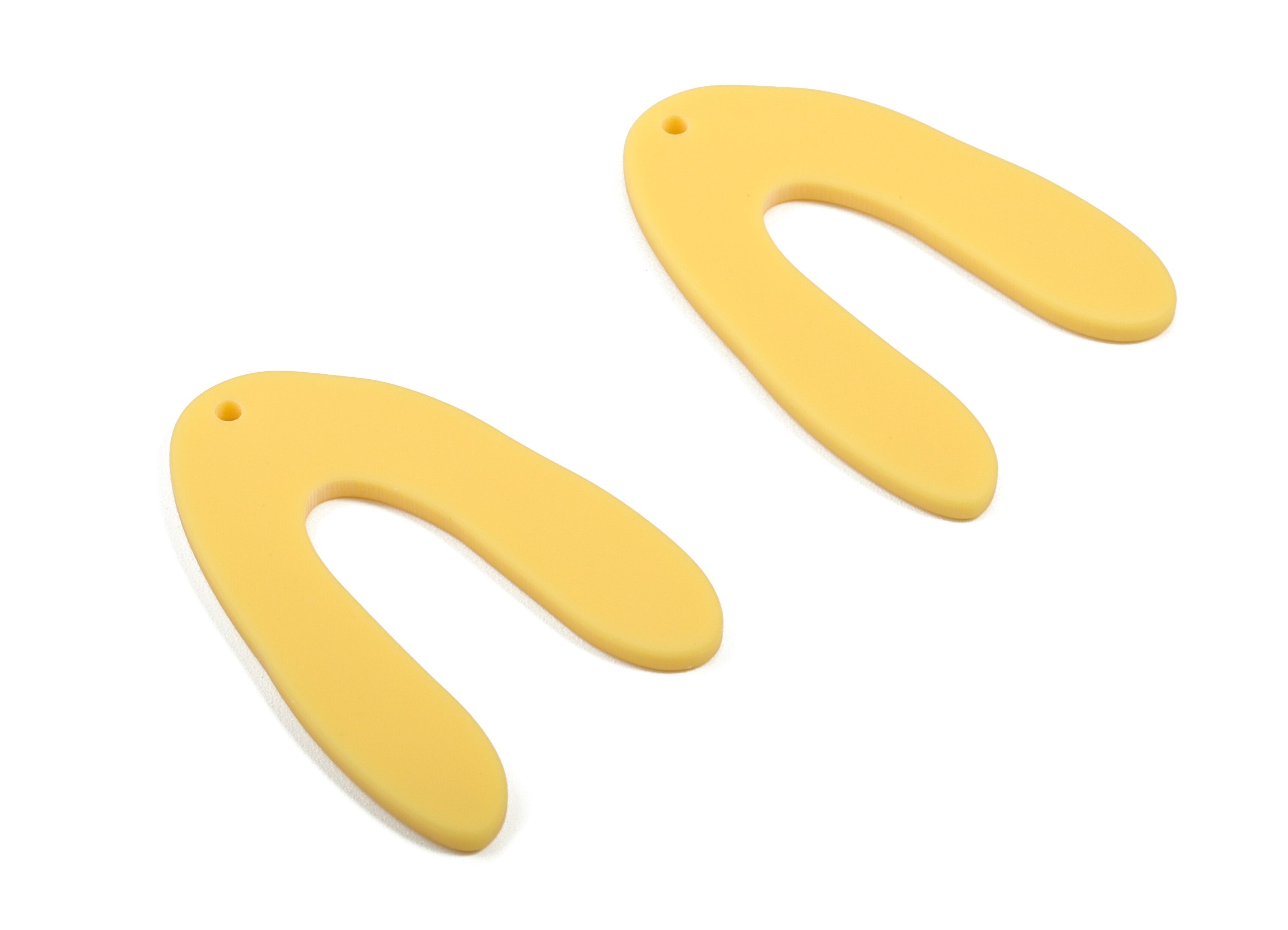 Acrylic U Earring Charm - Matte U Charms - Earring Findings - Jewelry Supplies - Color Code:A476 - 35.26x25.55x2.28mm - AC1881C - DOMEDBAZAAR