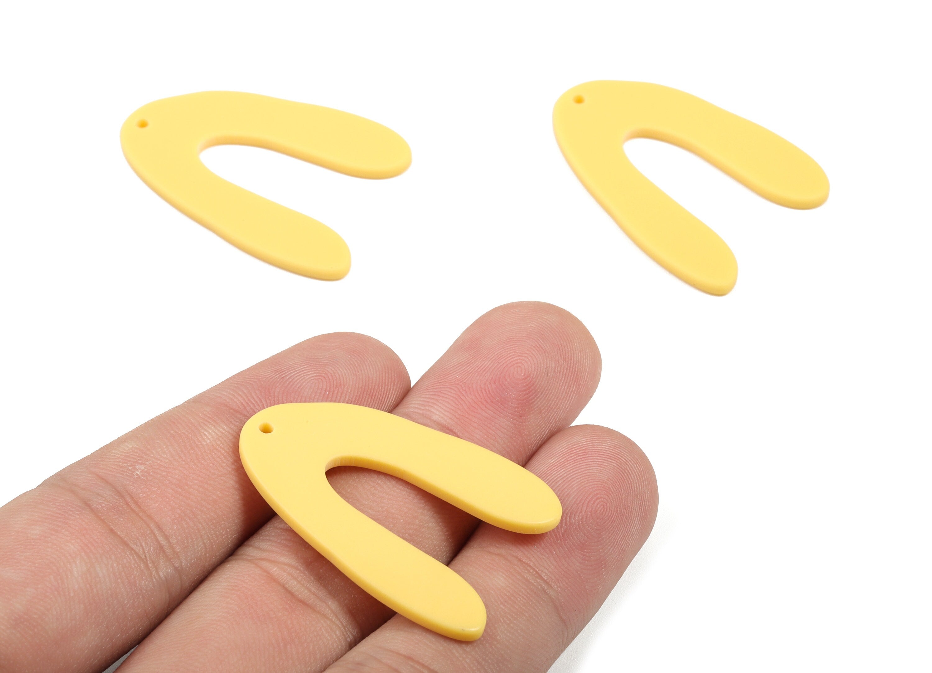 Acrylic U Earring Charm - Matte U Charms - Earring Findings - Jewelry Supplies - Color Code:A476 - 35.26x25.55x2.28mm - AC1881C - DOMEDBAZAAR