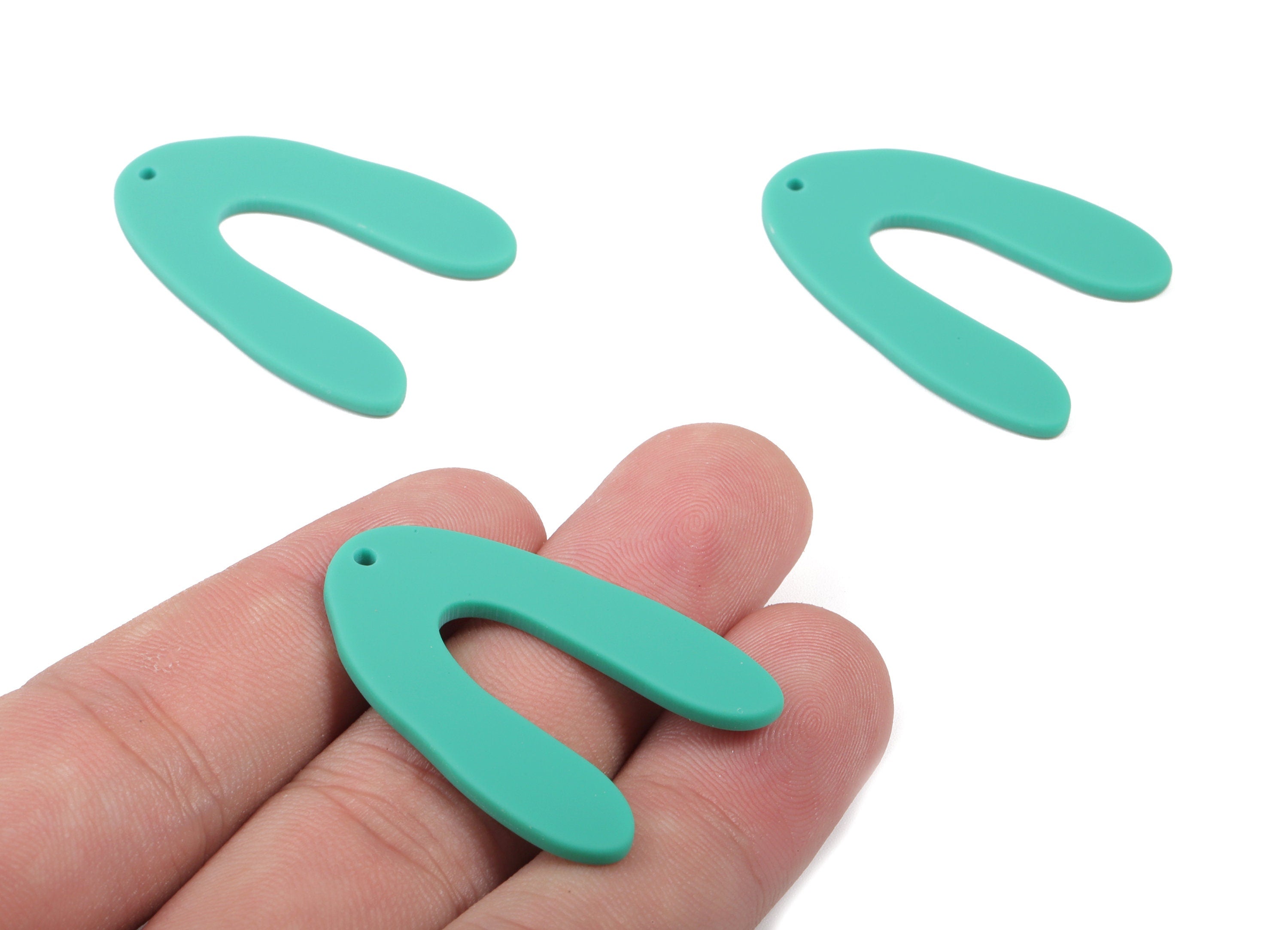 Acrylic U Earring Charm - Matte U Charms - Earring Findings - Jewelry Supplies - Color Code:A478 - 35.26x25.55x2.28mm - AC1881D - DOMEDBAZAAR