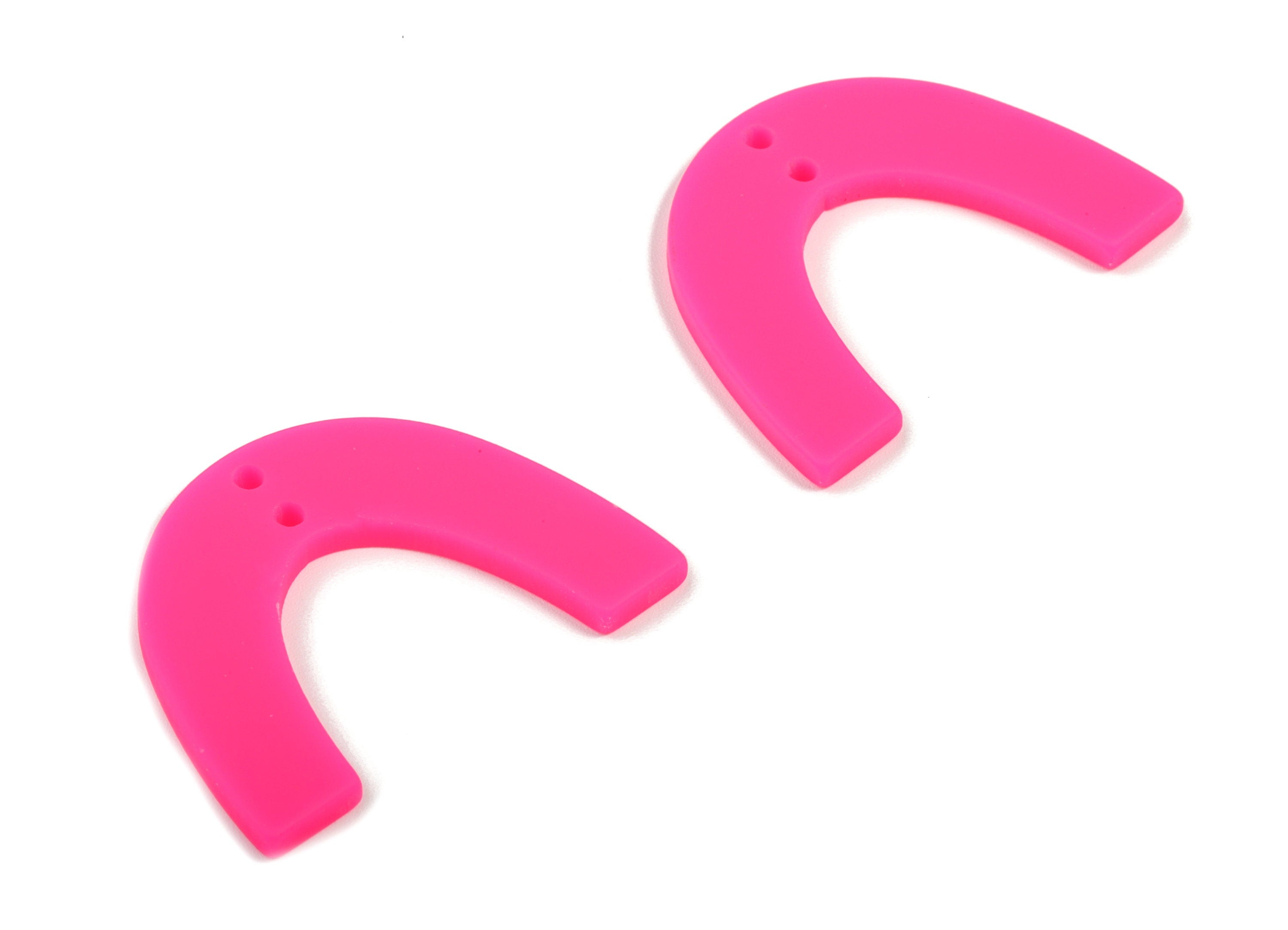 Acrylic U Earring Connector - Matte Geometric Earring Charms - 2 Holes - Jewelry Supplies - Color Code:A472 - 31.97x24.07x2.12mm - AC1885D - DOMEDBAZAAR