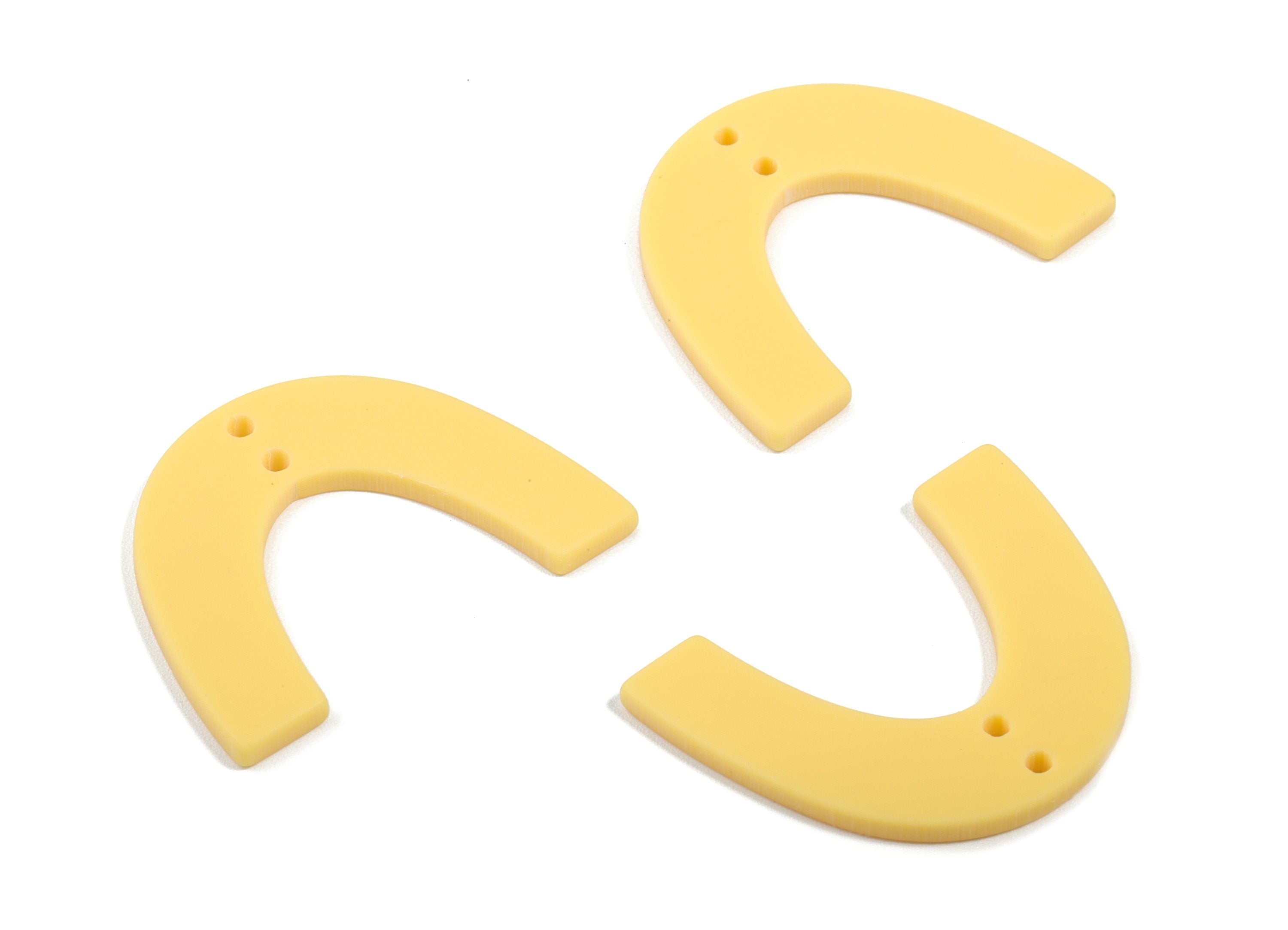 Acrylic U Earring Connector - Matte Geometric Earring Charms - 2 Holes - Jewelry Supplies - Color Code:A474 - 31.97x24.07x2.12mm - AC1885E - DOMEDBAZAAR