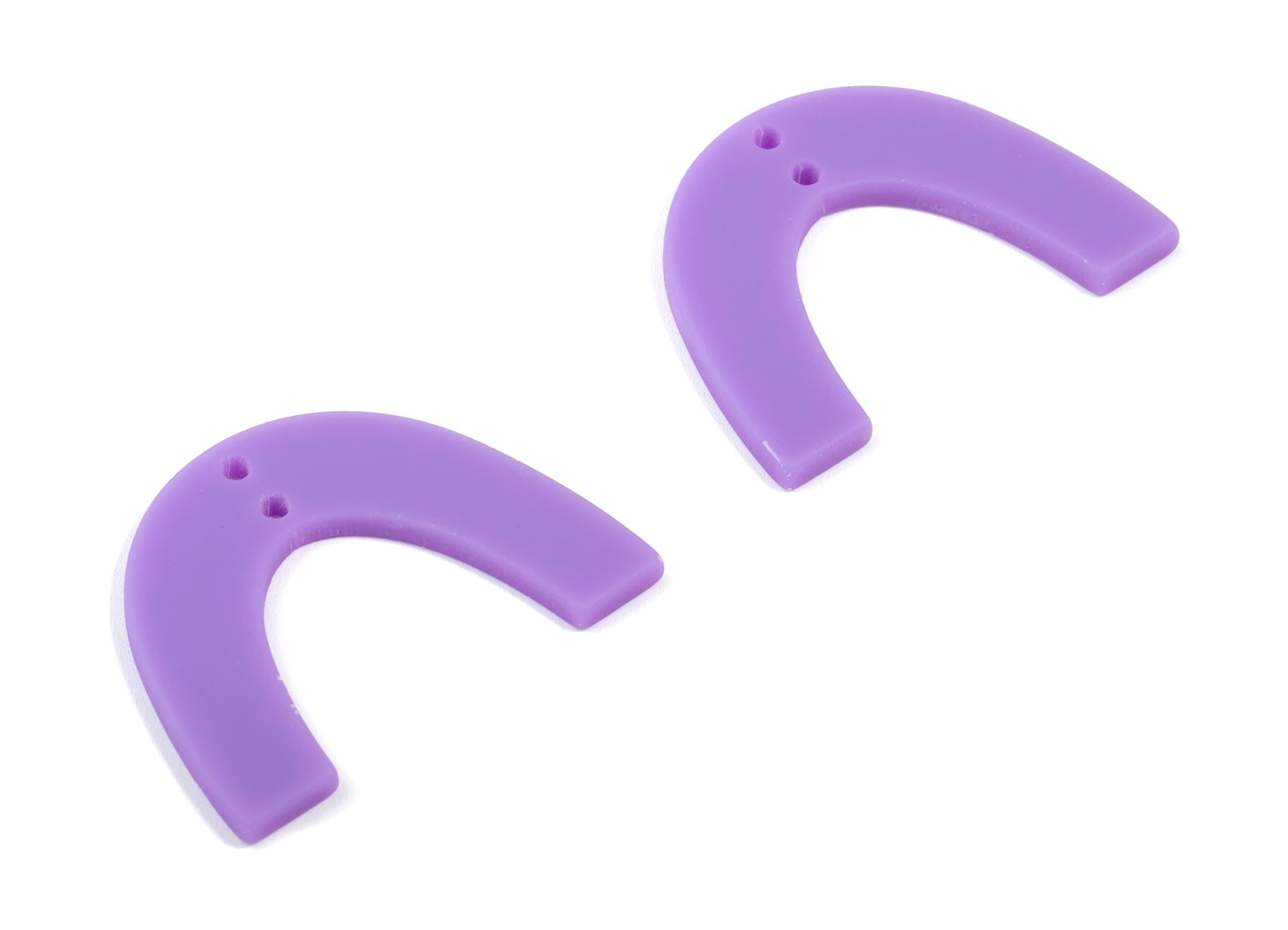 Acrylic U Earring Connector - Matte Geometric Earring Charms - 2 Holes - Jewelry Supplies - Color Code:A475 - 31.97x24.07x2.12mm - AC1885F - DOMEDBAZAAR