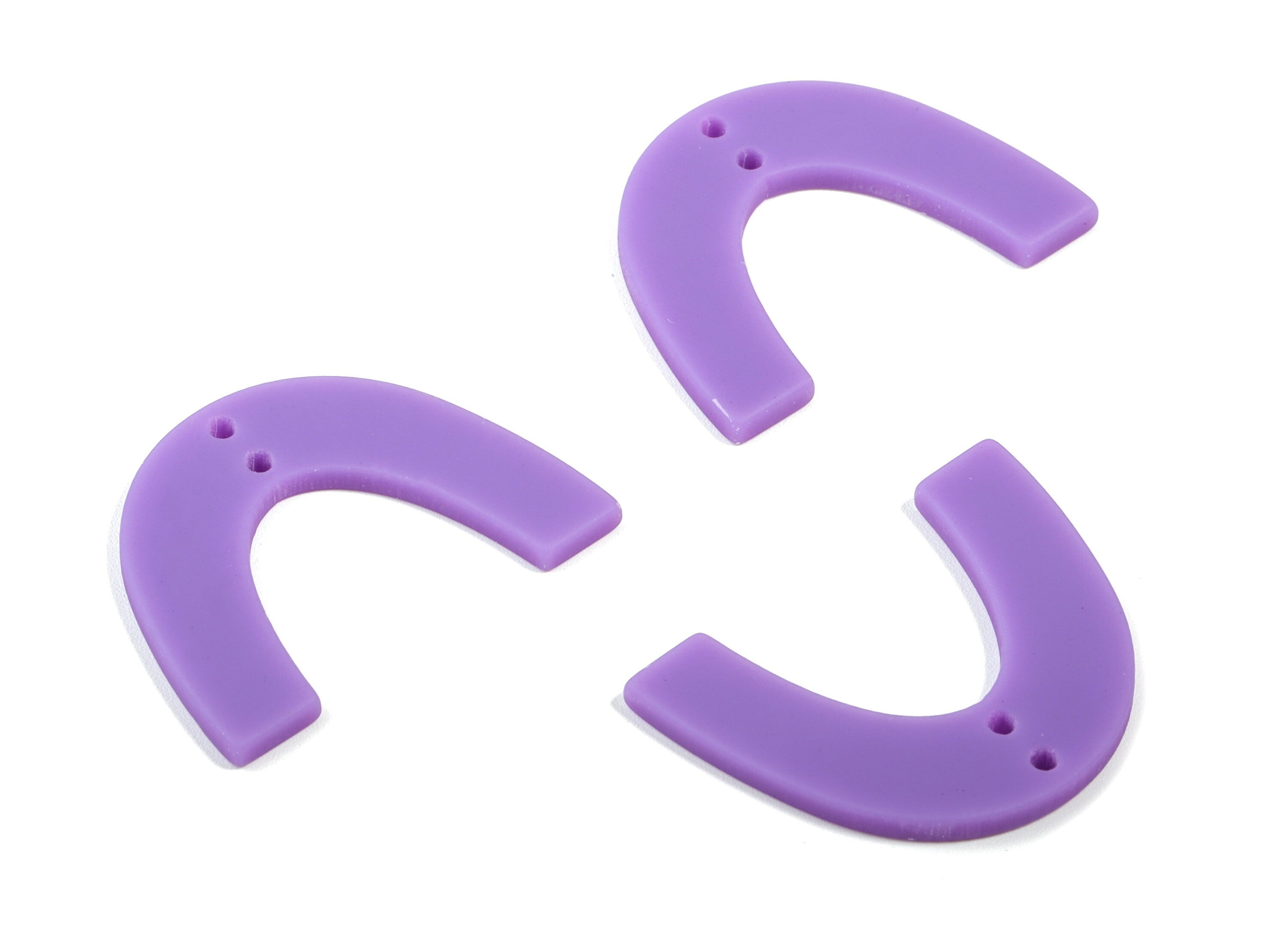 Acrylic U Earring Connector - Matte Geometric Earring Charms - 2 Holes - Jewelry Supplies - Color Code:A475 - 31.97x24.07x2.12mm - AC1885F - DOMEDBAZAAR