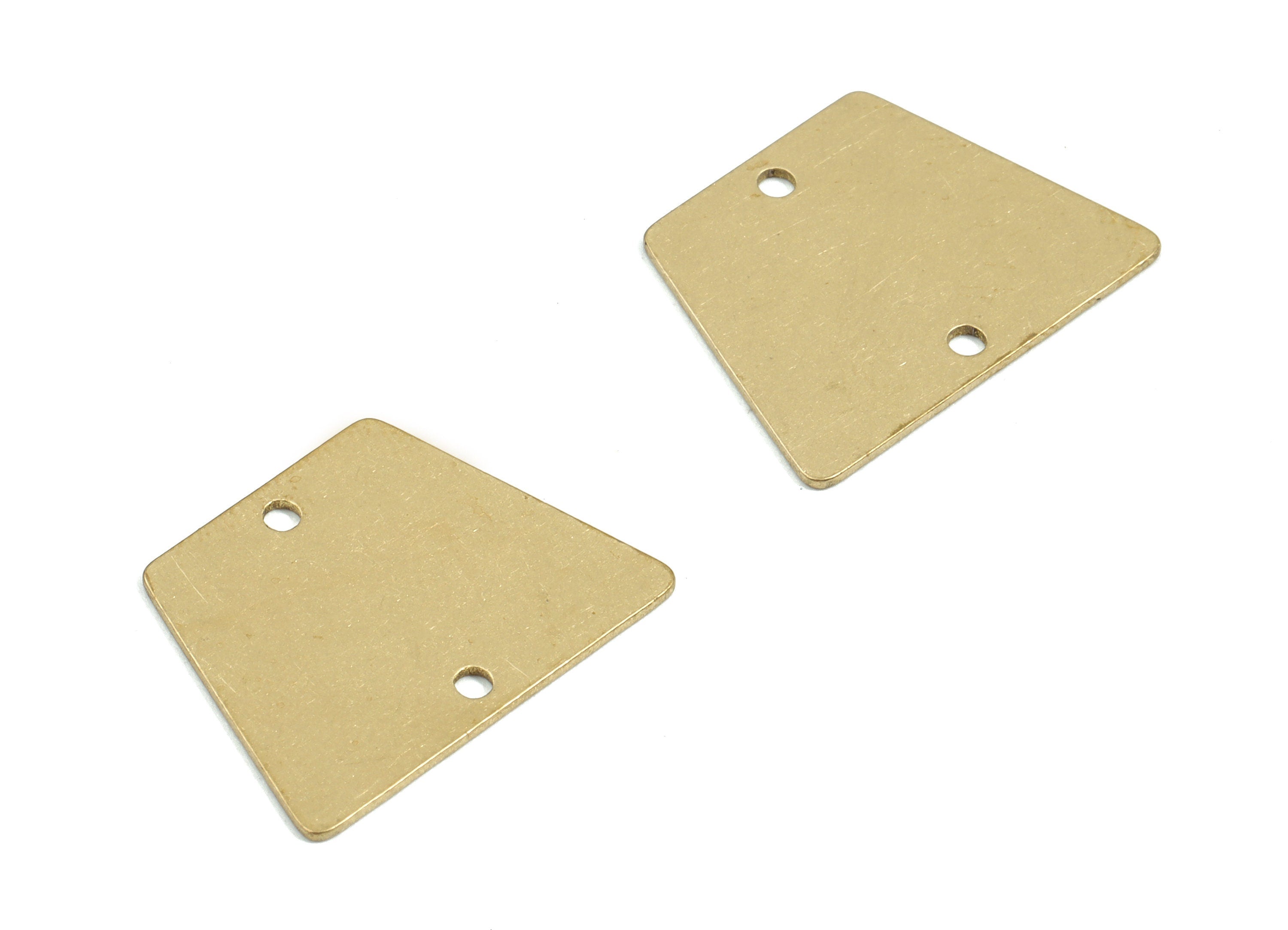Personalized stamping blank - Brass Trapezoid Earring Connector - Raw Brass Trapezoid Pendant - 19.86x15x0.61mm - PPM1812 - DOMEDBAZAAR
