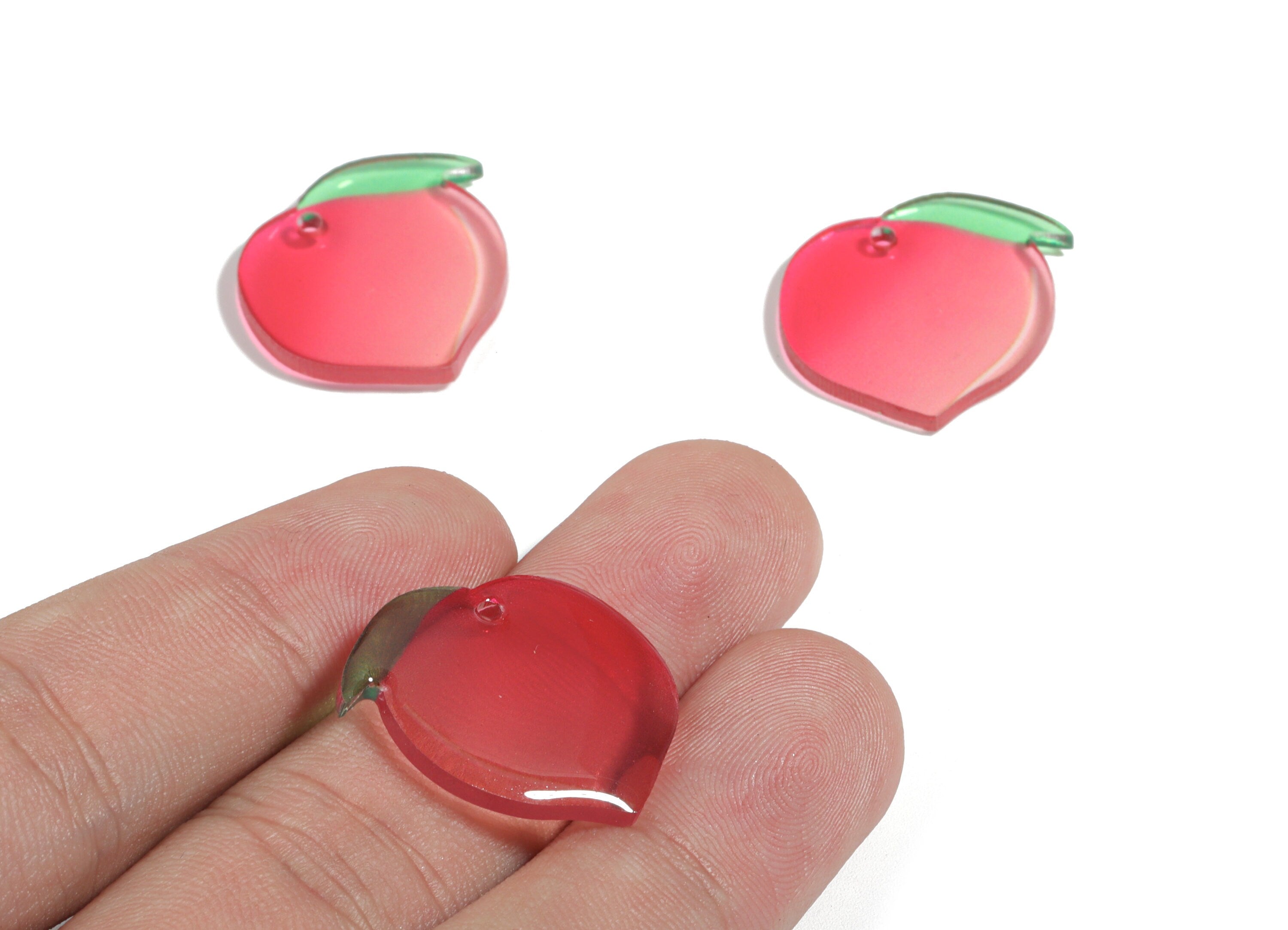 Acrylic Apple Charms - Aplle Earring and Pandant - Earring Findings - Jewelry Supplies - 22.58x21.14x2.46mm - AC1926 - DOMEDBAZAAR