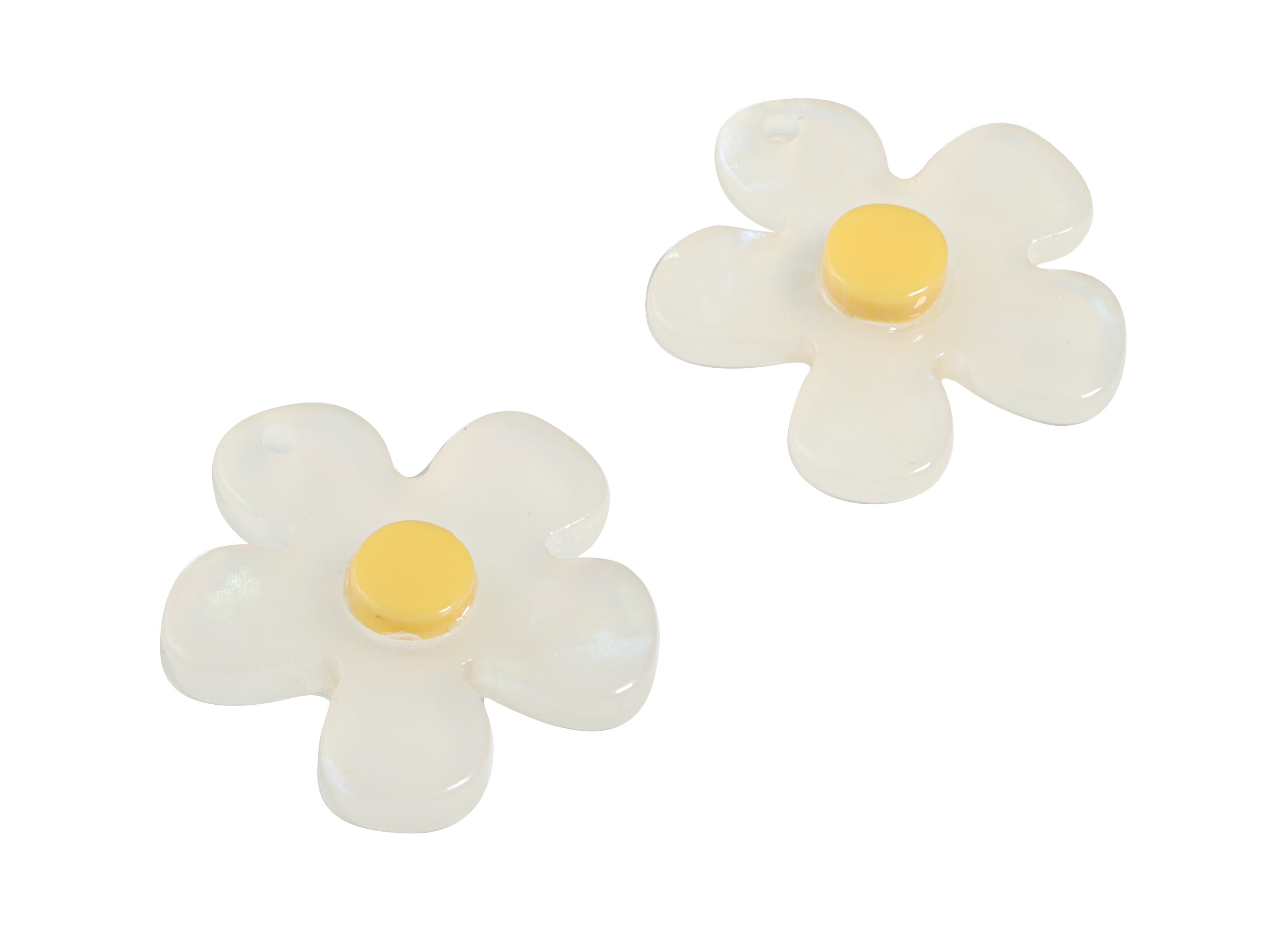 Acrylic Daisy Charms - Daisy Earring and Pandant - Earring Findings - Jewelry Supplies - 20.51x19.47x3.86mm - AC1909 - DOMEDBAZAAR