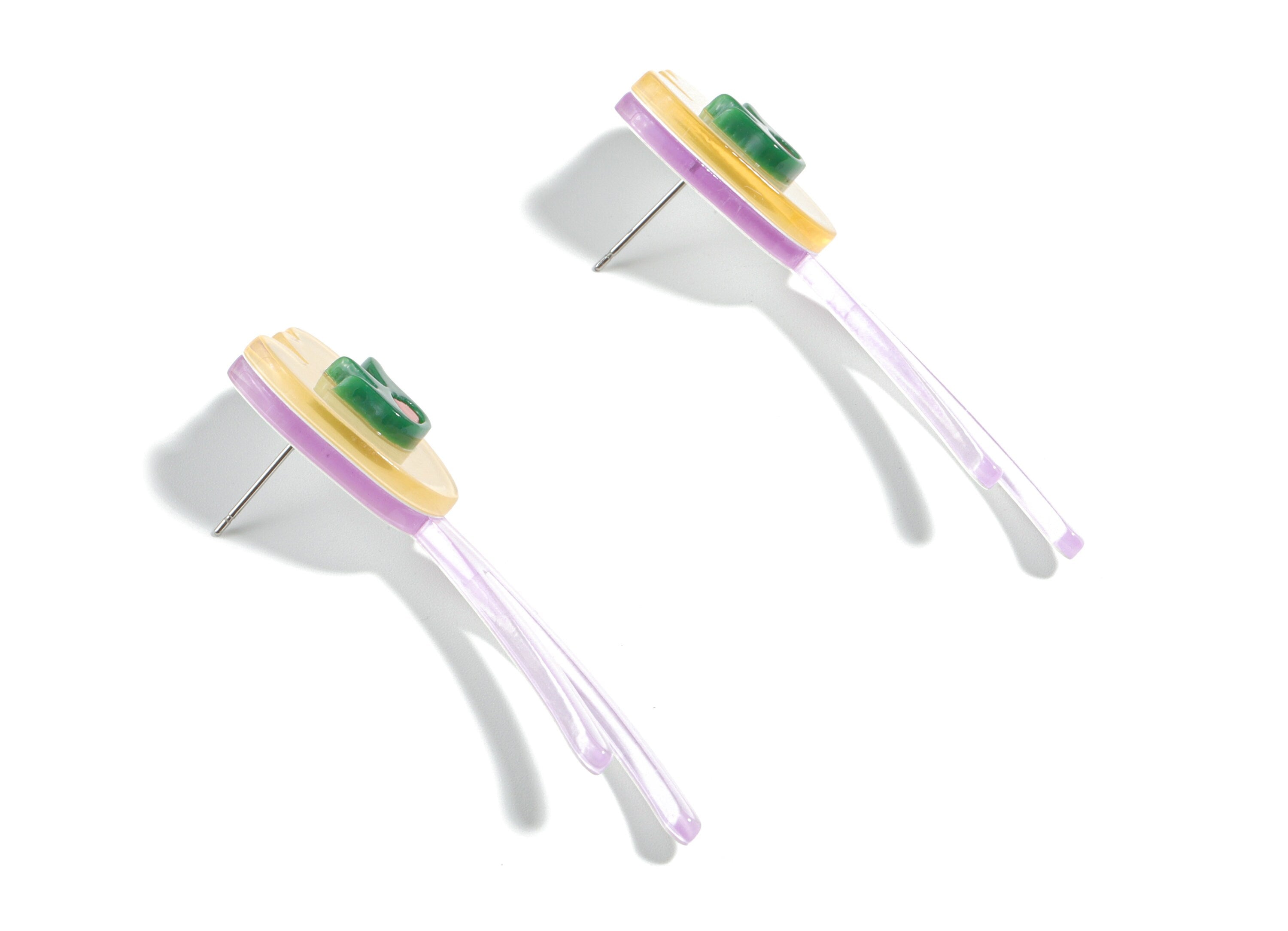 Acrylic Tulip Earring Stud - Flower Earring Post - Earring Post - Jewelry Supplies - 60.36x17.41x6.82mm - AC1915 - DOMEDBAZAAR