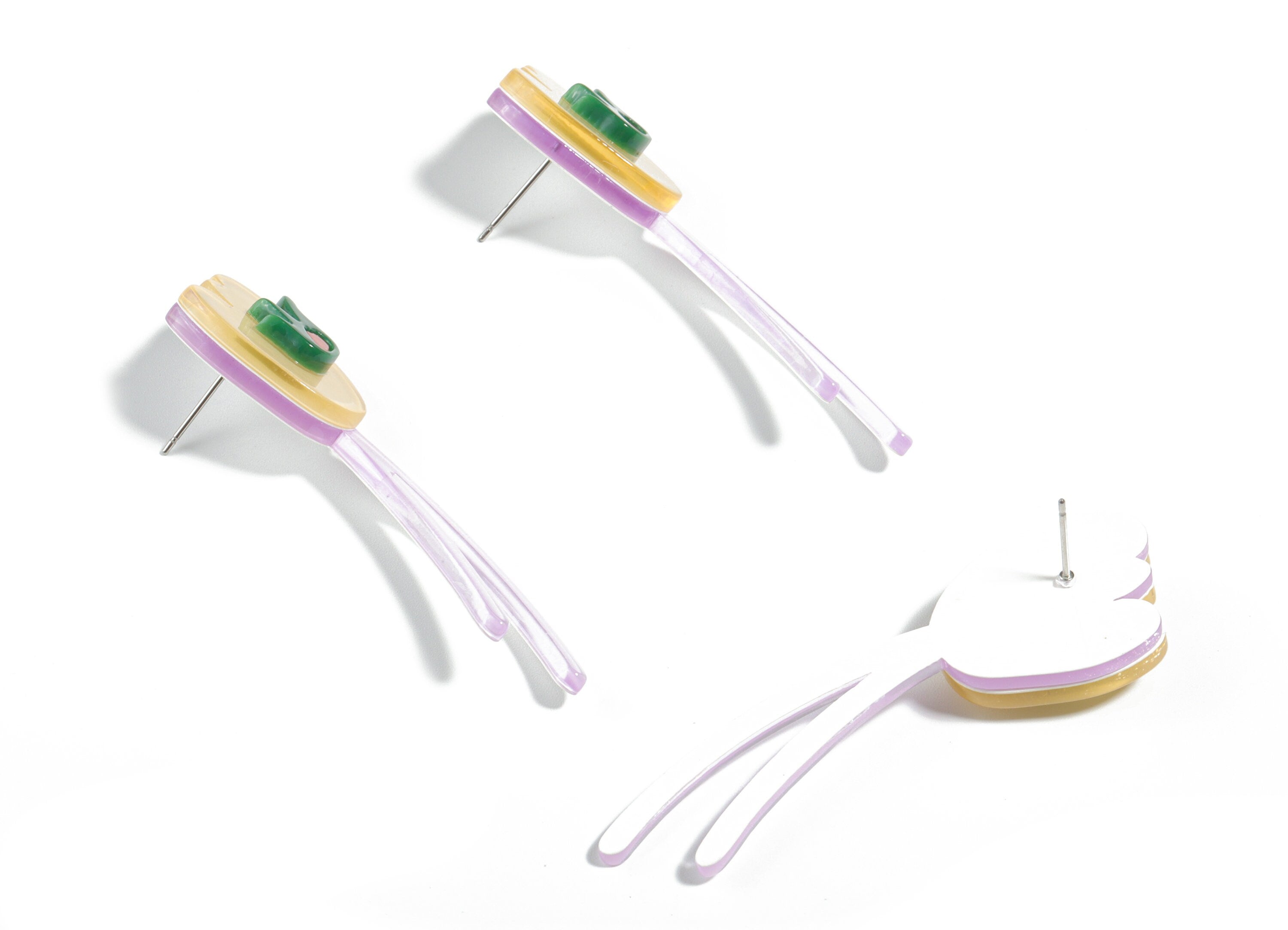 Acrylic Tulip Earring Stud - Flower Earring Post - Earring Post - Jewelry Supplies - 60.36x17.41x6.82mm - AC1915 - DOMEDBAZAAR