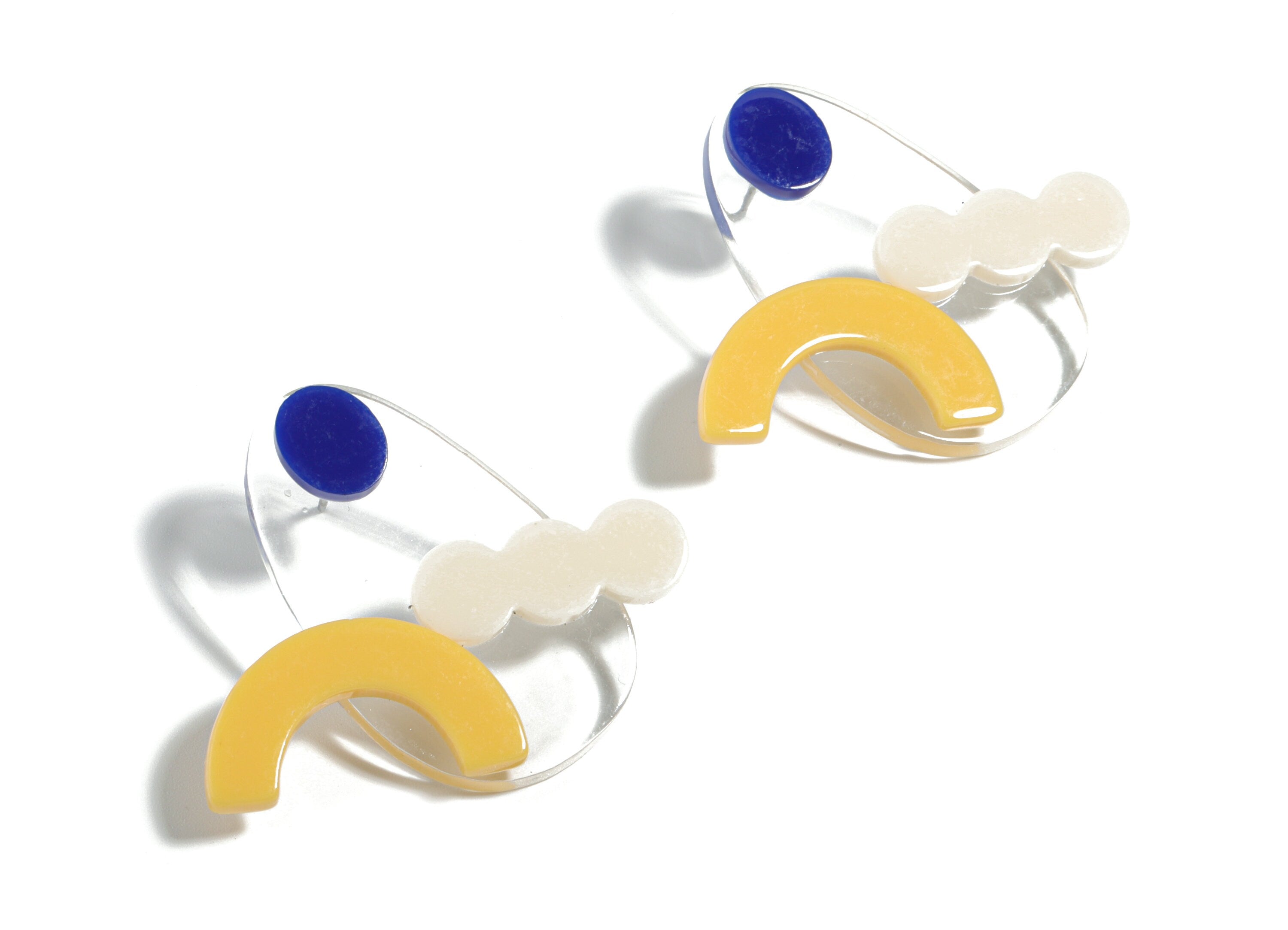 Acrylic Geometric Earring Stud - Mini Circle Earring Post - Earring Post - Jewelry Supplies - 41.27x35.88x4.74mm - AC1912 - DOMEDBAZAAR