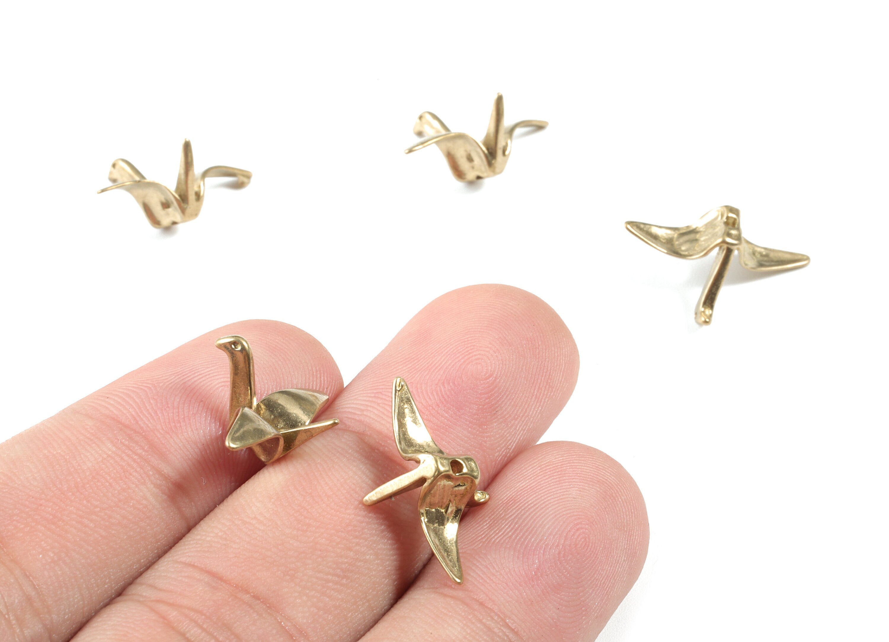 Brass Asuka Earring Charms - Raw Brass Asuka Pendant - Earring Findings - Jewelry Supplies - 19.95x13.38x8.09mm - PP3547 - DOMEDBAZAAR