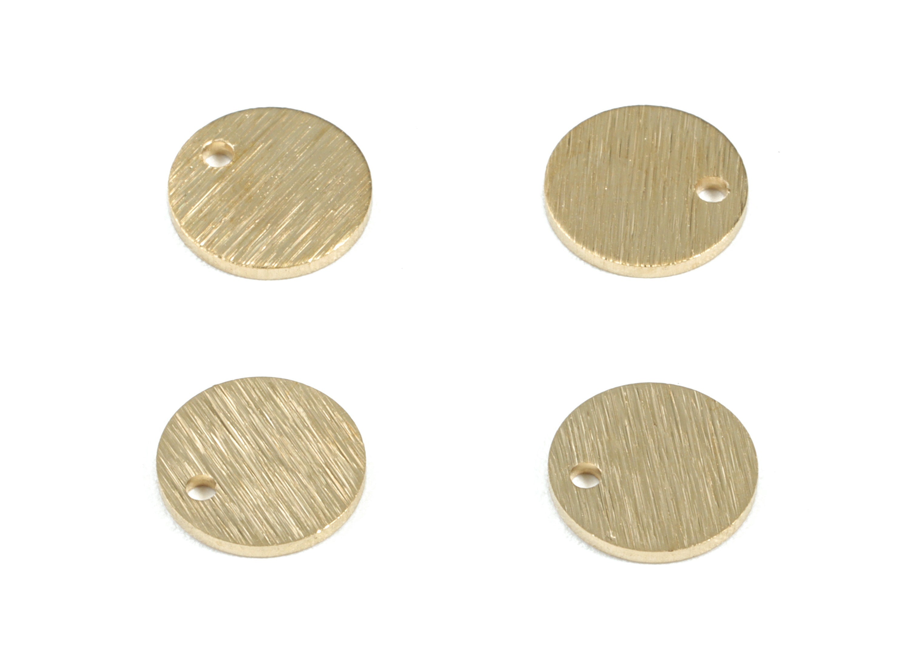 Brass Textured Mini Round Earring Charms - Raw Brass Mini Circle Pendant - Earring Findings - Jewelry Supplies - 8.02x8.02x0.86mm - PP3559 - DOMEDBAZAAR