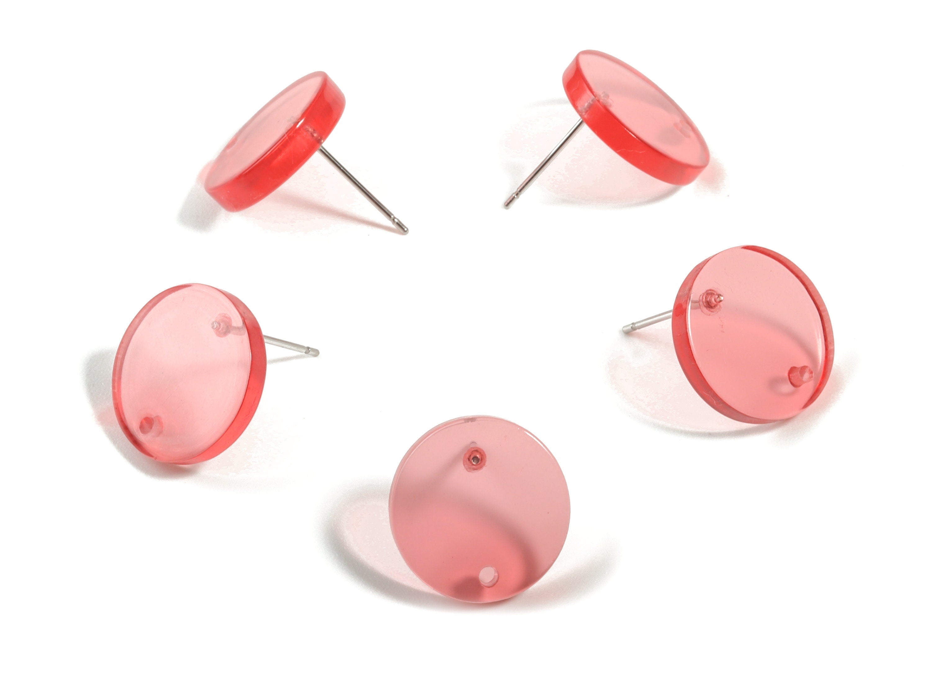 Acrylic Mini Circle Earring Stud - Mini Round Post - Earring Findings - Jewelry Supplies - Color Code:A465 - 14.79x14.79x2.68mm - AC1902A - DOMEDBAZAAR