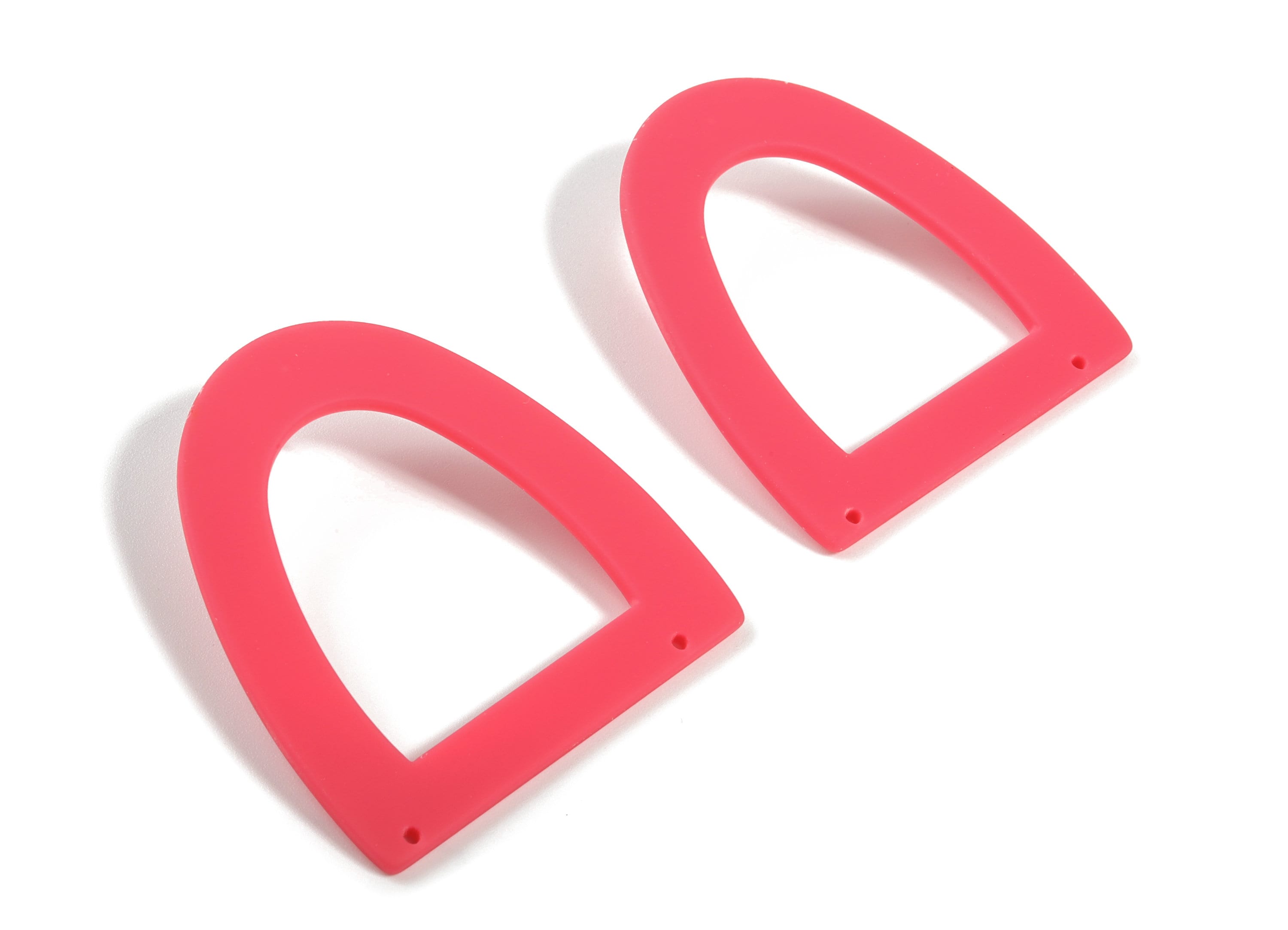 Acrylic Half Ellipse Earring Stud - Matte Semi circle post - 2 Holes - Jewelry Supplies - Color Code:A477 - 48.93x43.75x2.33mm - AC1877A - DOMEDBAZAAR