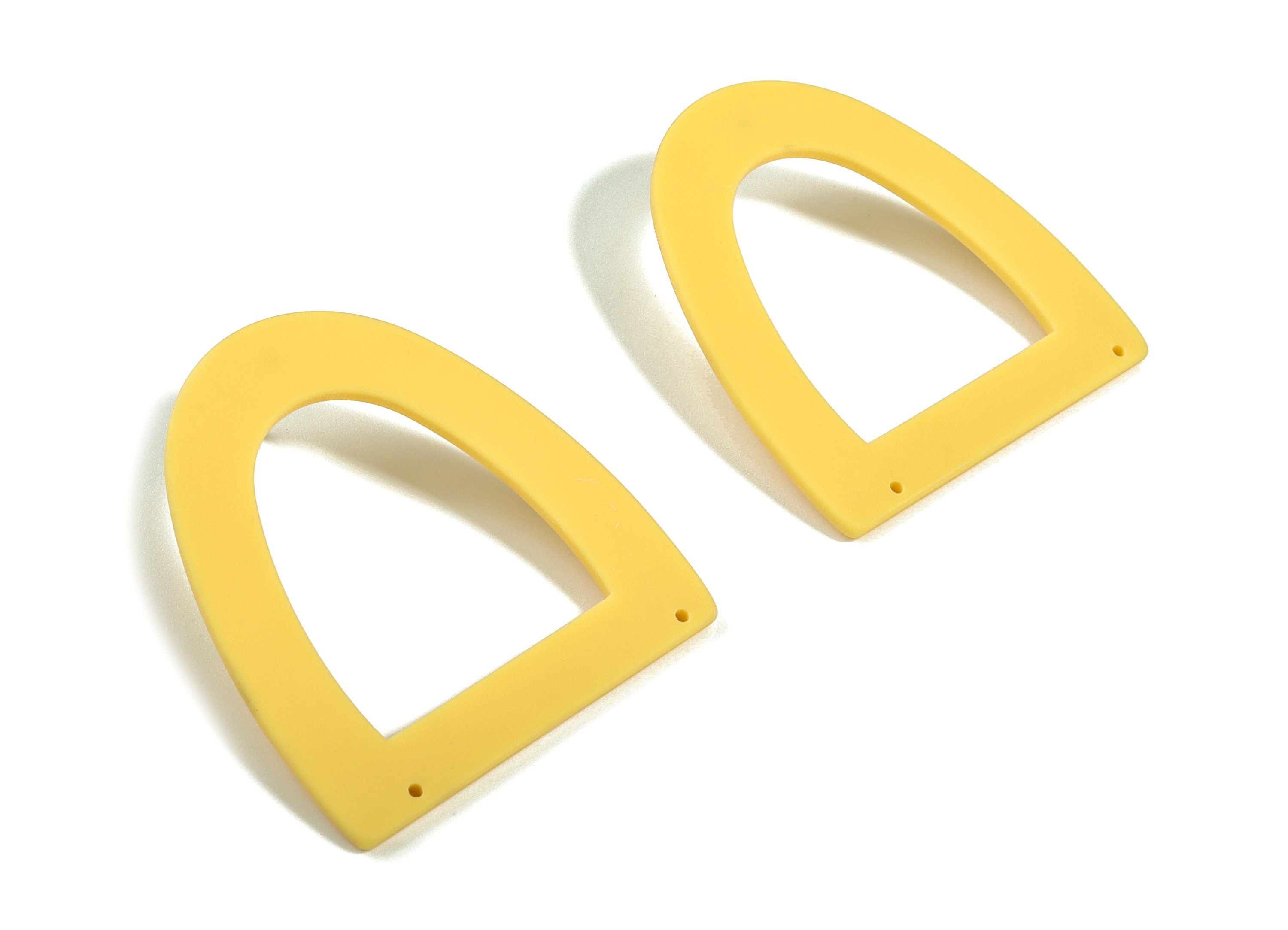 Acrylic Half Ellipse Earring Stud - Matte Semi circle post - 2 Holes - Jewelry Supplies - Color Code:A474 - 48.93x43.75x2.33mm - AC1877C - DOMEDBAZAAR