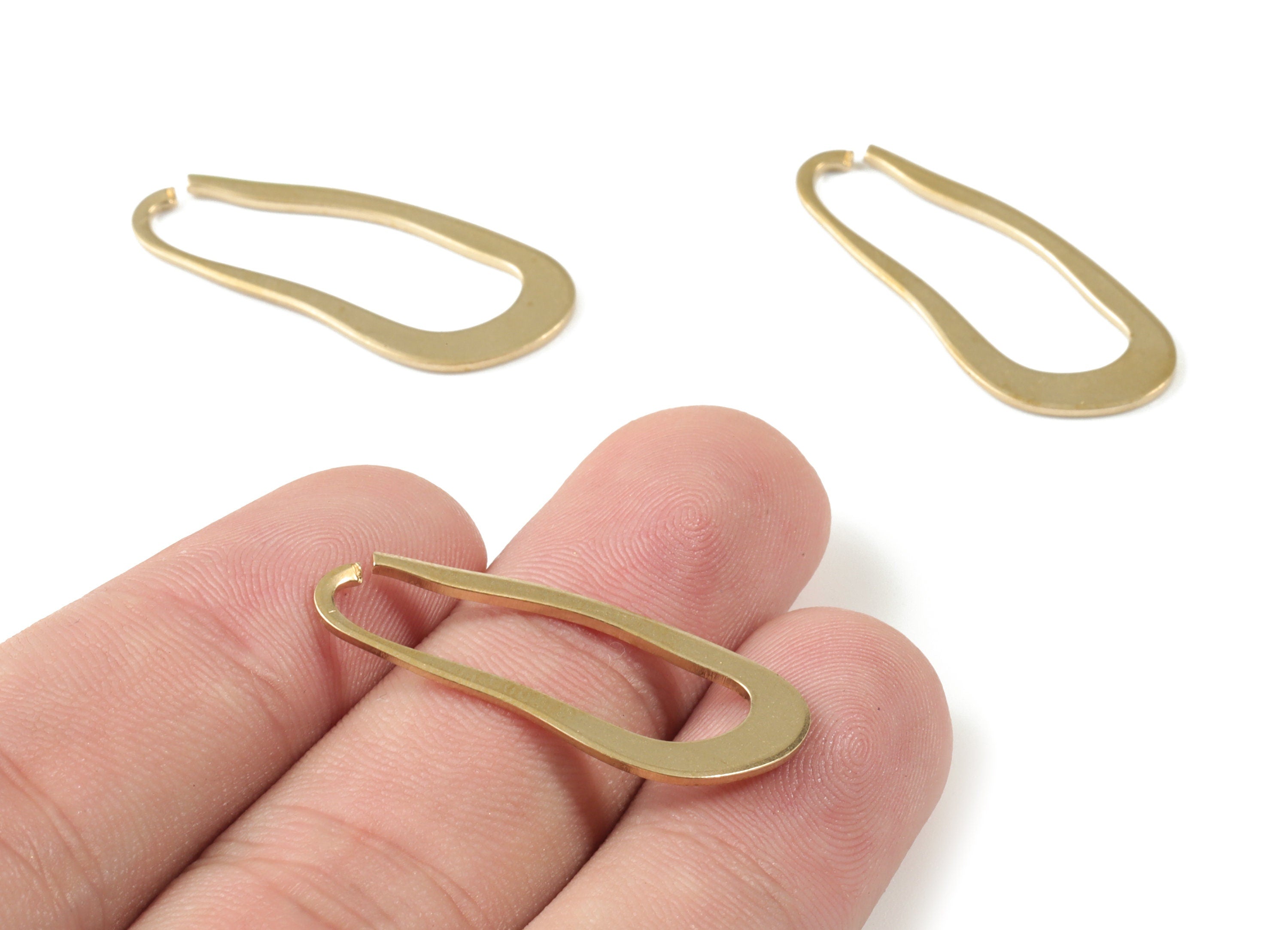 Brass Drop Earring Wire - Raw Brass Drop Earring Hook - Earring Hook - Jewelry Supplies - 31.65x12.97x1.01mm - PP3555 - DOMEDBAZAAR