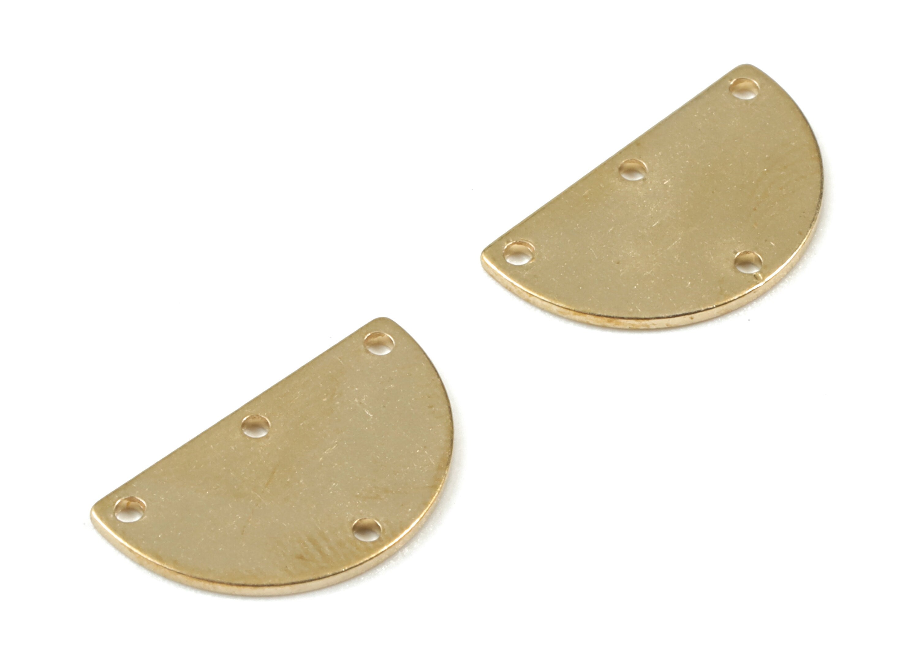 Brass Mini Semi Circle Connector - Raw Brass Half Moon Connector - Brass Moon For Necklace - Jewelry Supplies - 16.7x9.69x0.82mm - PP3549 - DOMEDBAZAAR