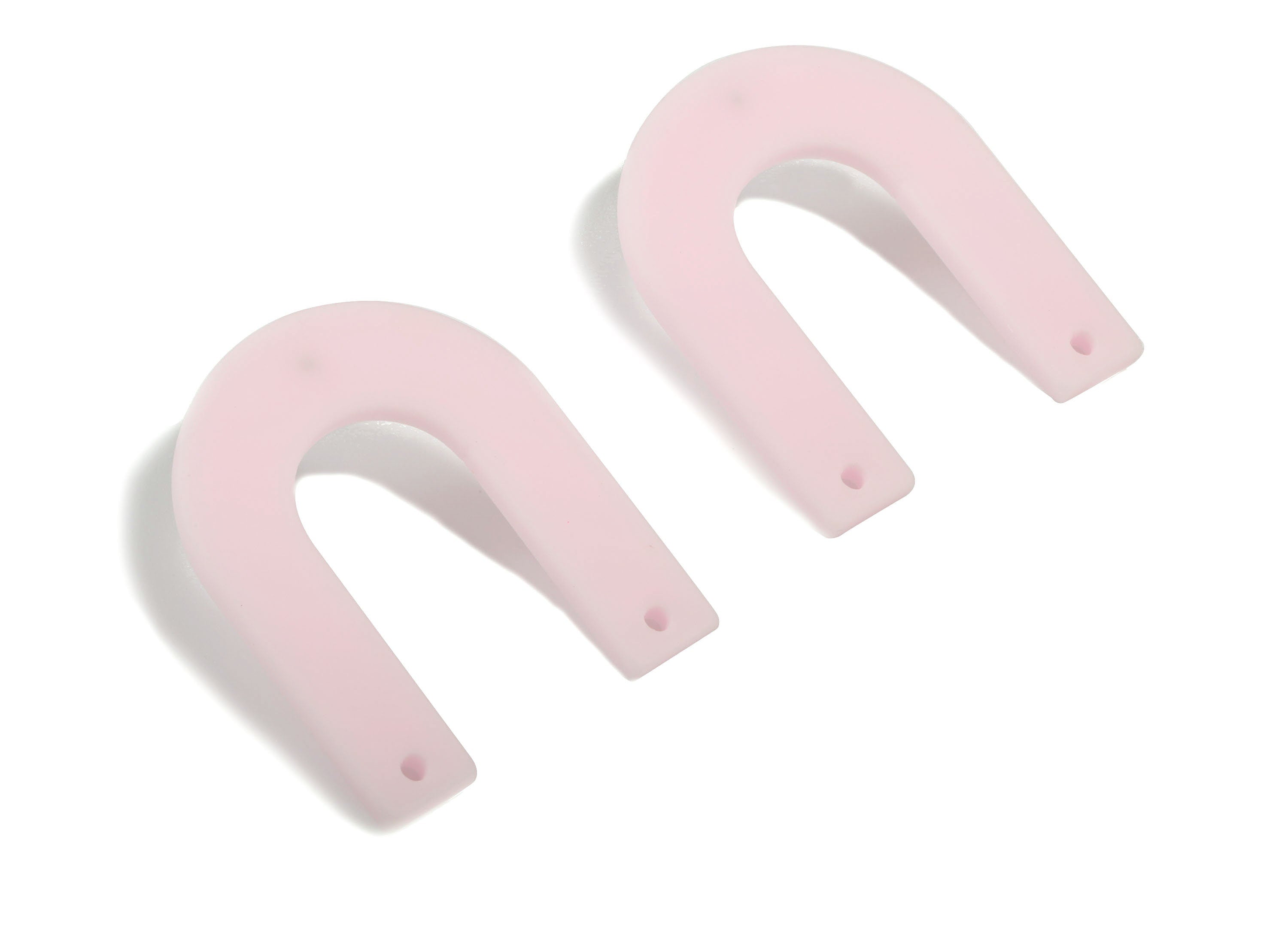 Acrylic U Earring Stud - Matte Geometric Earring Post - Jewelry Supplies - Color Code:A473 - 32.52x27.2x2.2mm - AC1886A - DOMEDBAZAAR