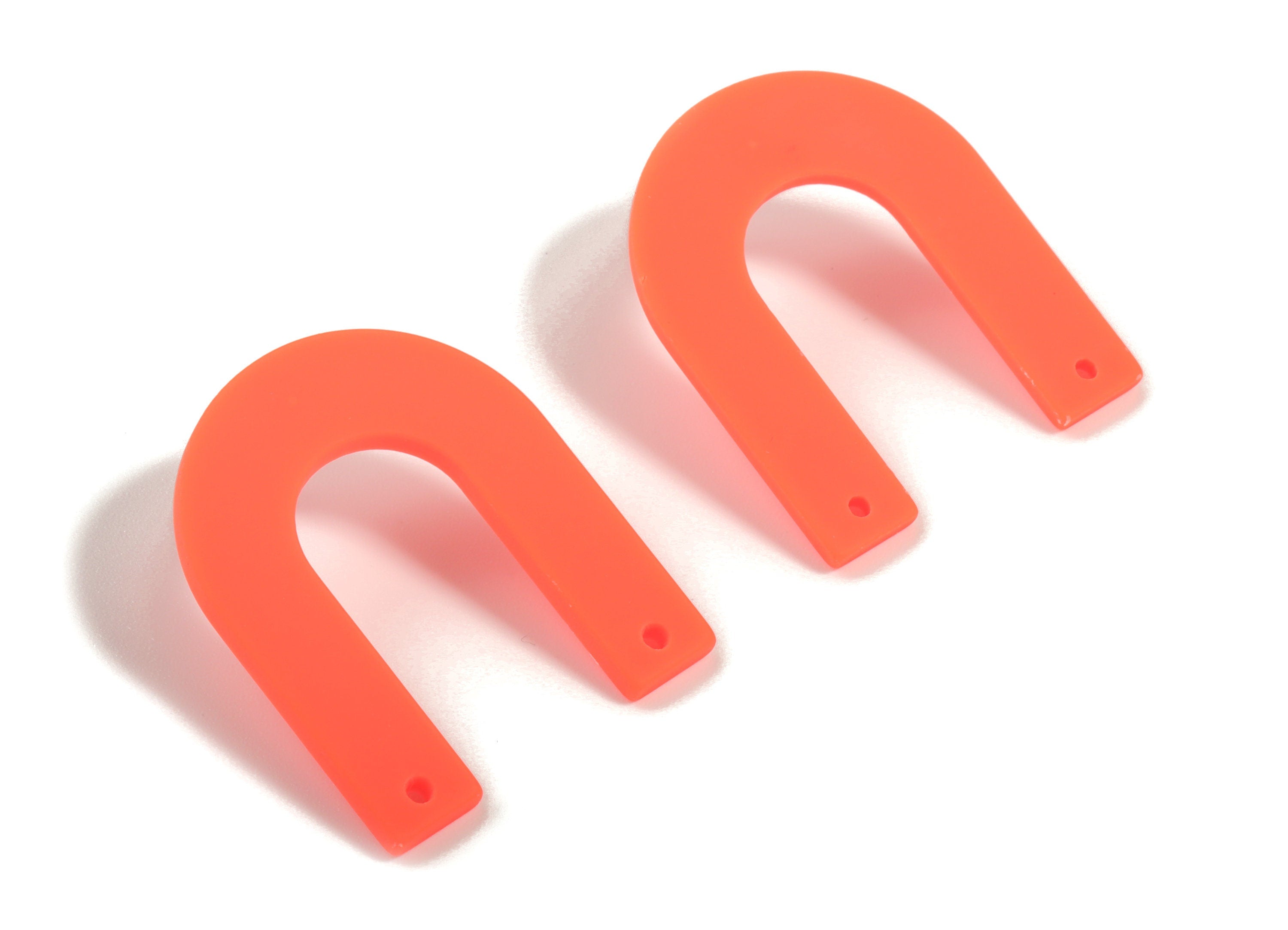 Acrylic U Earring Stud - Matte Geometric Earring Post - Jewelry Supplies - Color Code:A466 - 32.52x27.2x2.2mm - AC1886B - DOMEDBAZAAR