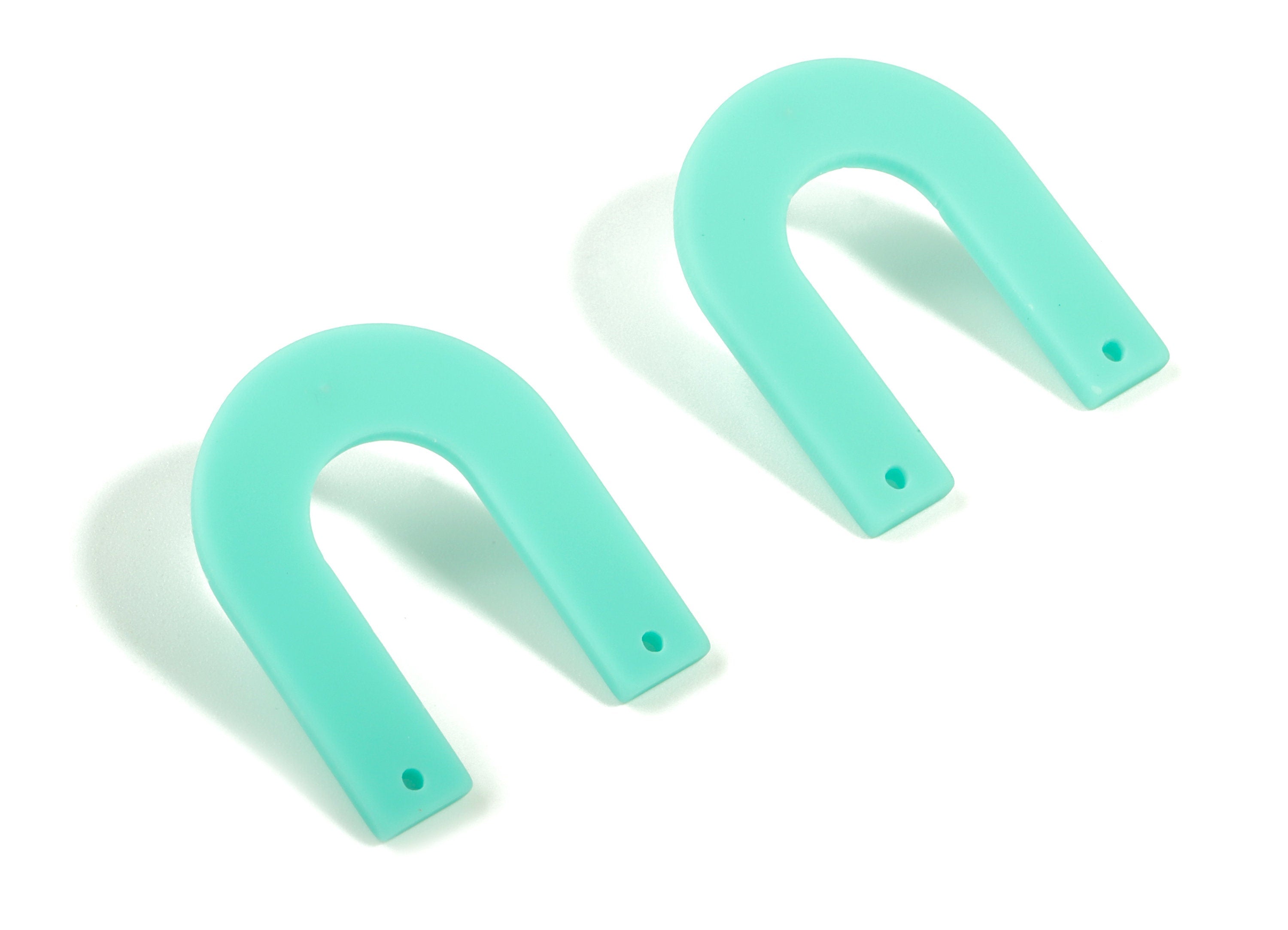 Acrylic U Earring Stud - Matte Geometric Earring Post - Jewellery Supplies - Color Code:A467 - 32.52x27.2x2.2mm - AC1886C - DOMEDBAZAAR