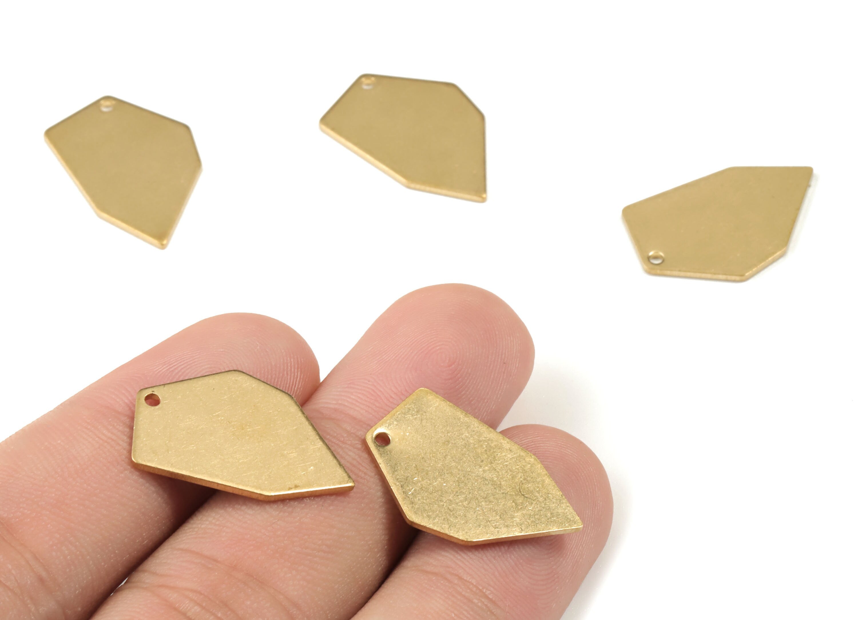 Personalized stamping blank - Brass Geometric Earring Charms - Raw Brass Geometric Pendant - Earring Findings- 23.01x14.44x1.05mm - PP3567 - DOMEDBAZAAR