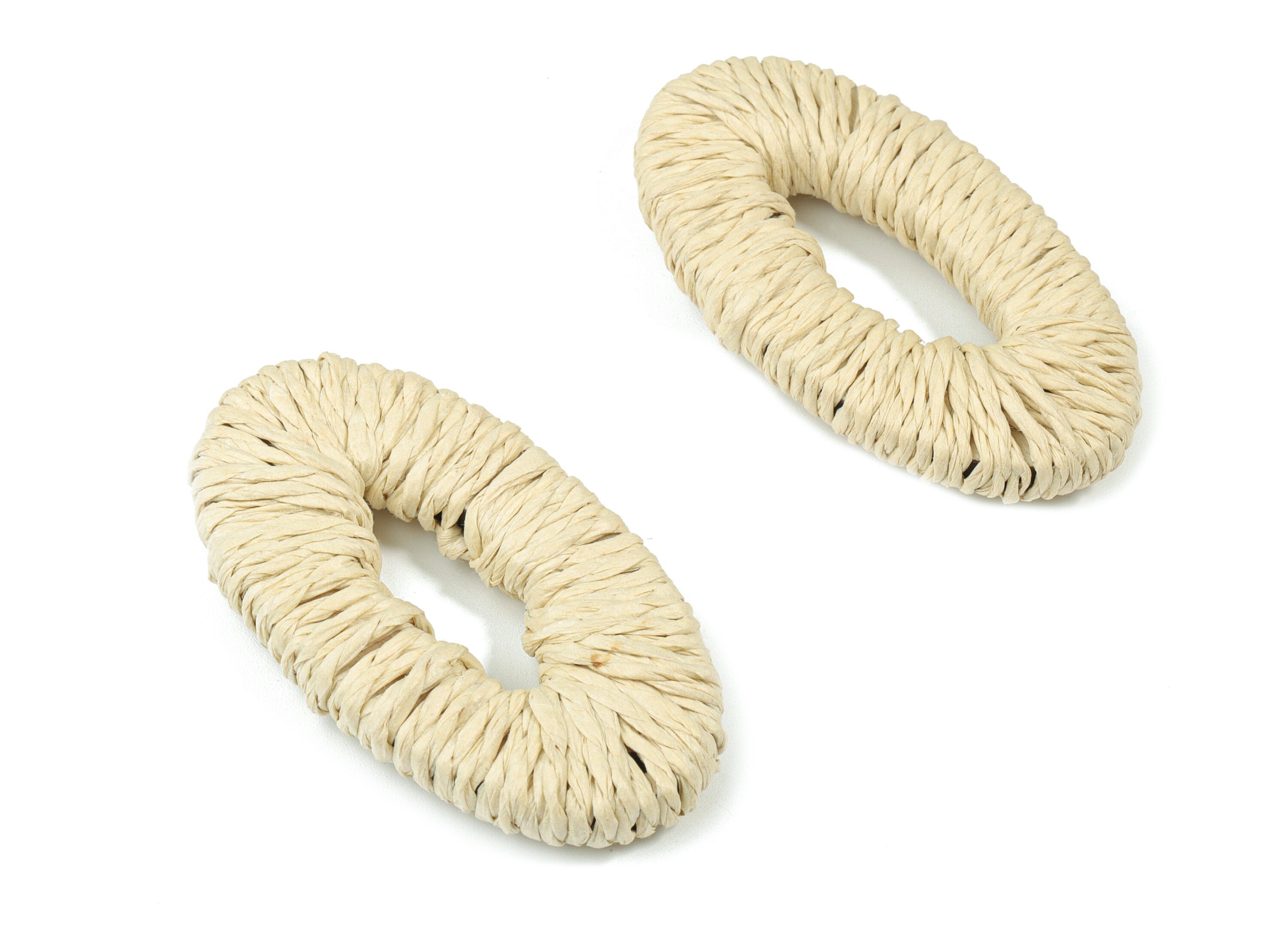 Handwoven Rattan Rope Earrings - Marquise Rattan Earrings Charms - Wooden Straw Earrings - Jewelry Handmade - 52.77x29.21x6.73mm - RT1367W - DOMEDBAZAAR