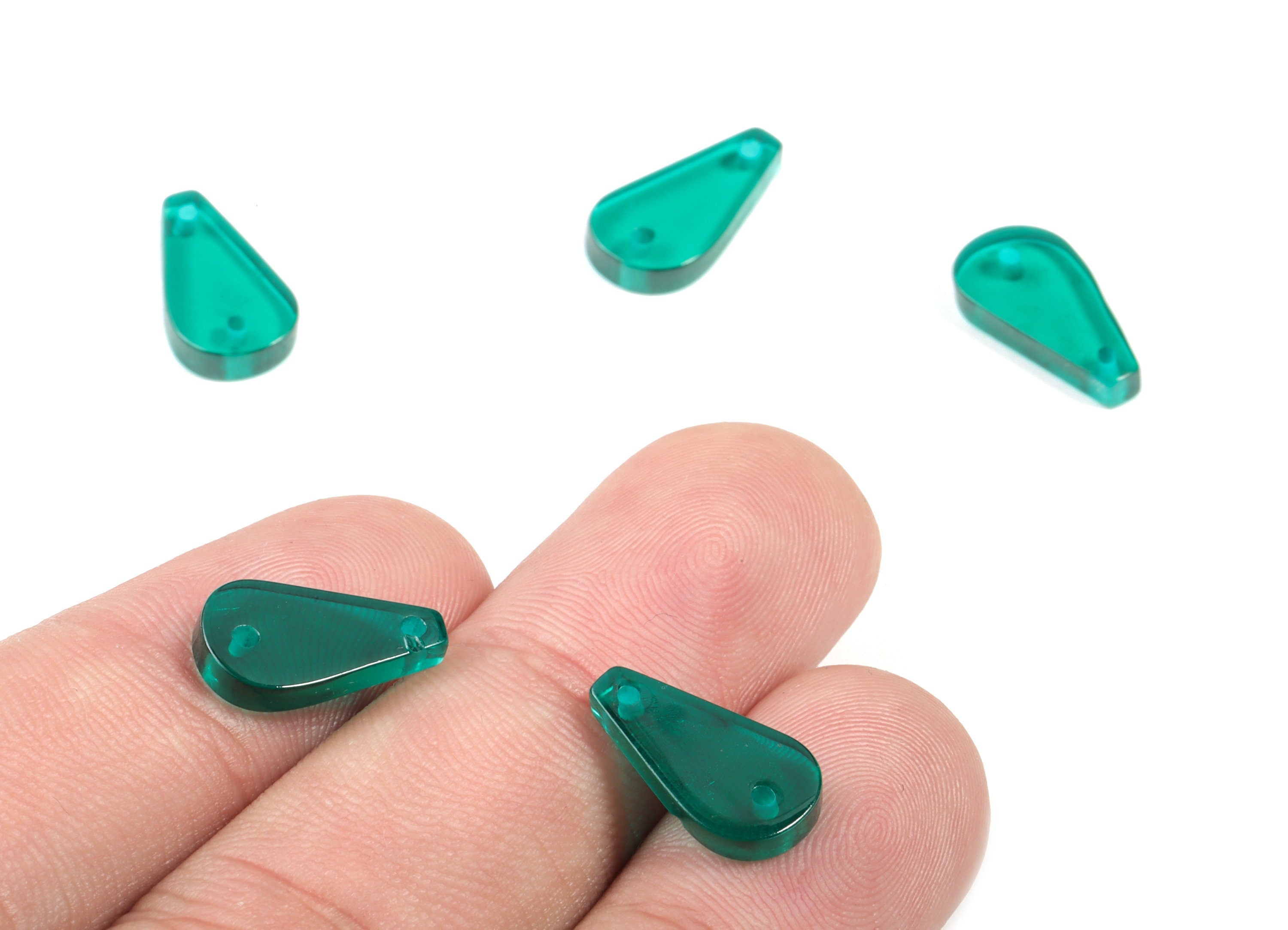 Acrylic Drop Earring Charm - Tear Drop Charms - 2 Holes - Earring Findings - Jewelry Supplies - Color Code:A463 - 14x7.62x2.74mm - AC1901A - DOMEDBAZAAR